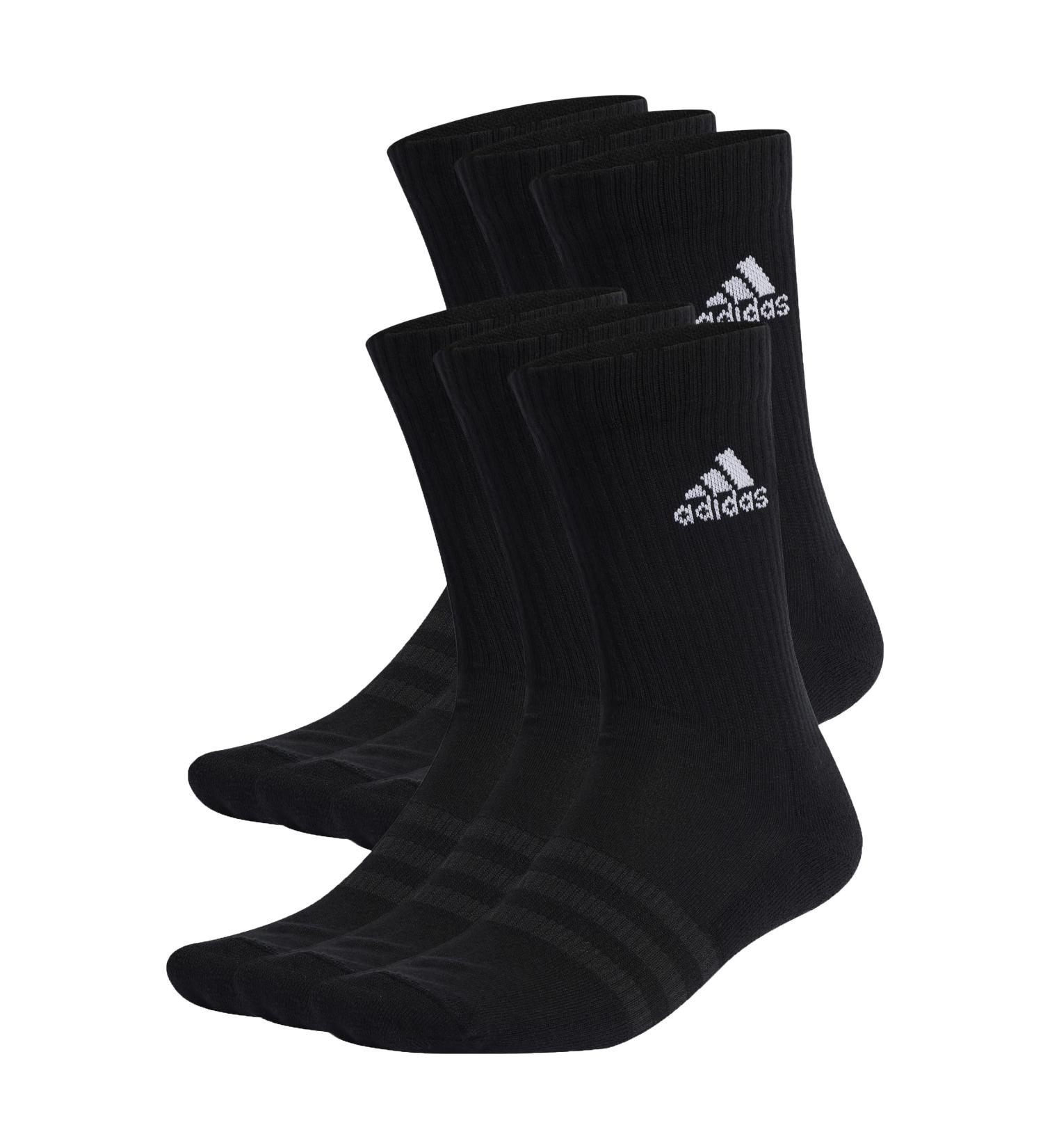 Buy adidas Unisex Cushioned Sportswear Crew Socks - 6 Pairs (19-21) | Black-White | International Shipping - Buy Online on GoSupps.com