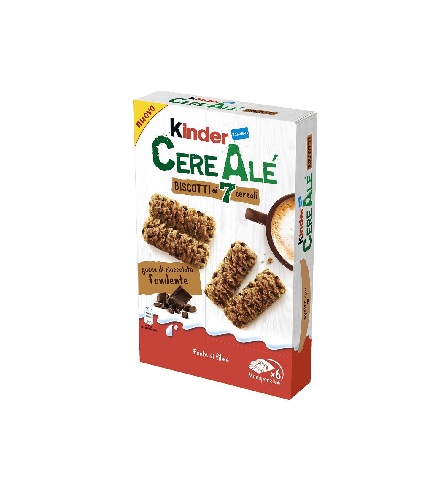 Kinder CereAl Biscuits 7 cereals dark chocolate 204g - Buy Online on GoSupps.com
