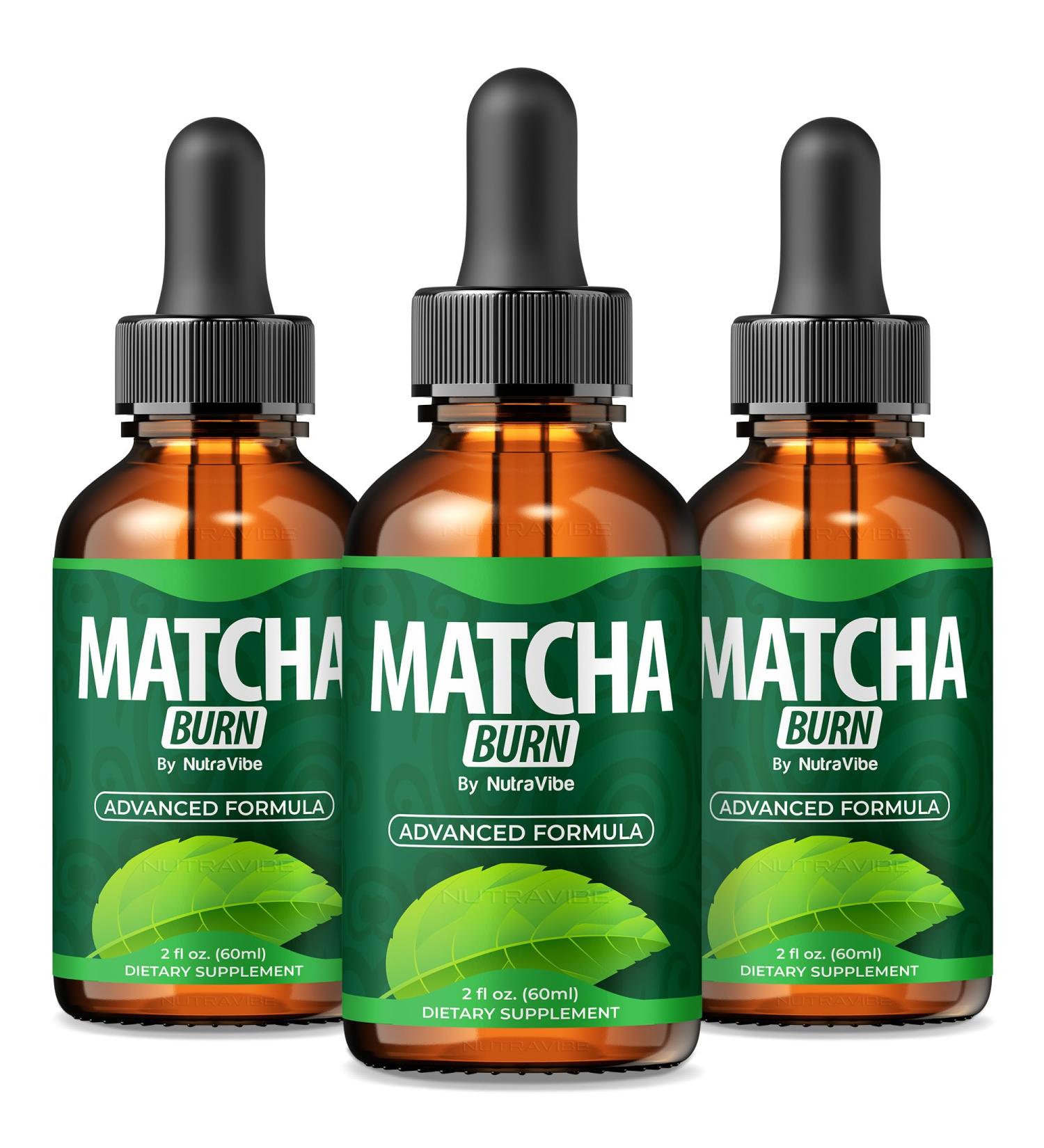 (3 Pack) Matcha Burn Drops MatchaBurn Liquid Tea Formula with Natural Ingredients | Daily Energy Body Balance & Healthy Shape Support | Easy-to-Use Liquid Drops Official Reviews (90 Servings) - Buy Online on GoSupps.com