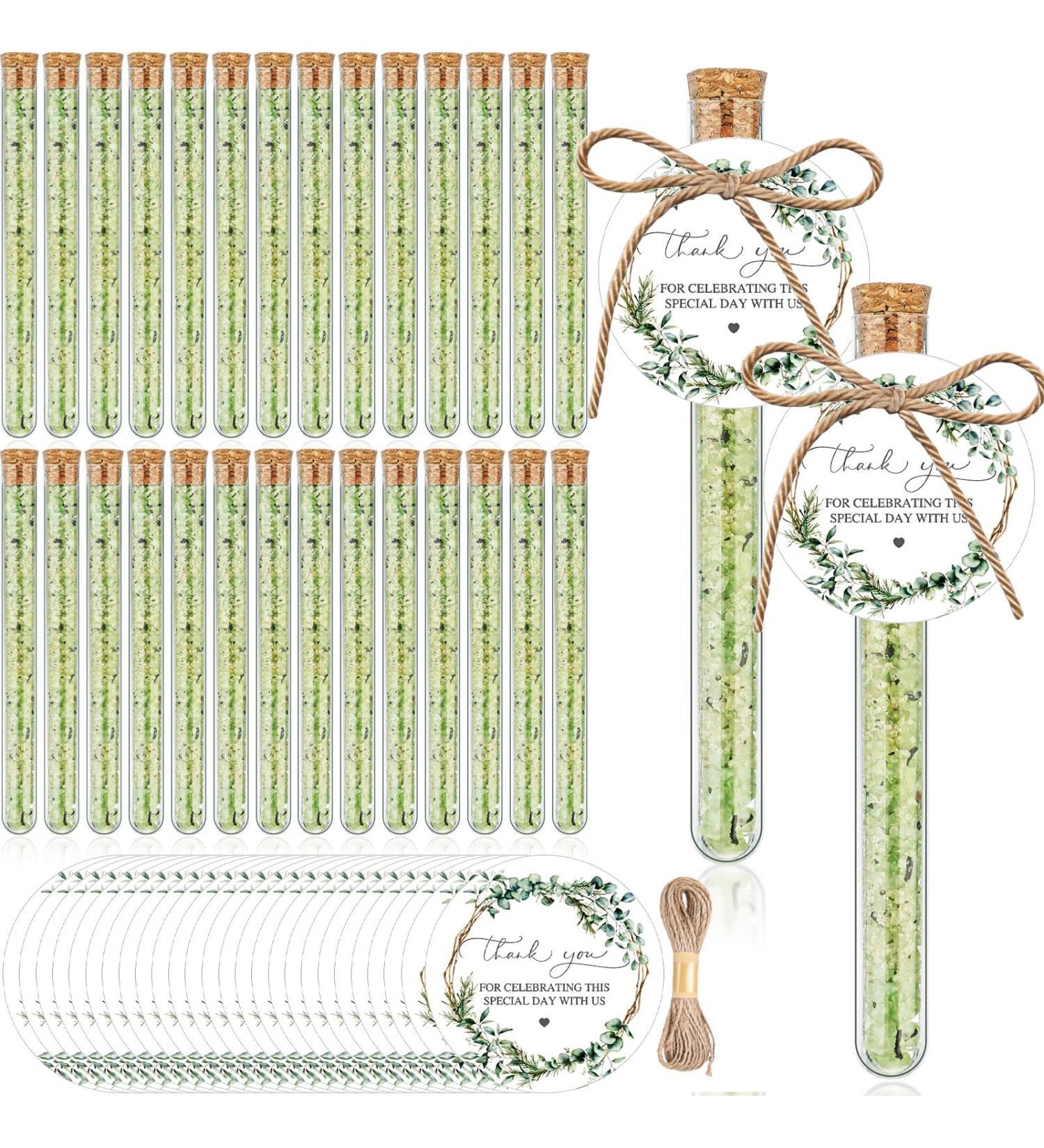 30 Set Wedding Party Favors - Eucalyptus Bath Salts Gift Set for Bridal Showers Baby Showers & Birthdays - Relaxing Test Tube Gifts for Women - Buy Online on GoSupps.com