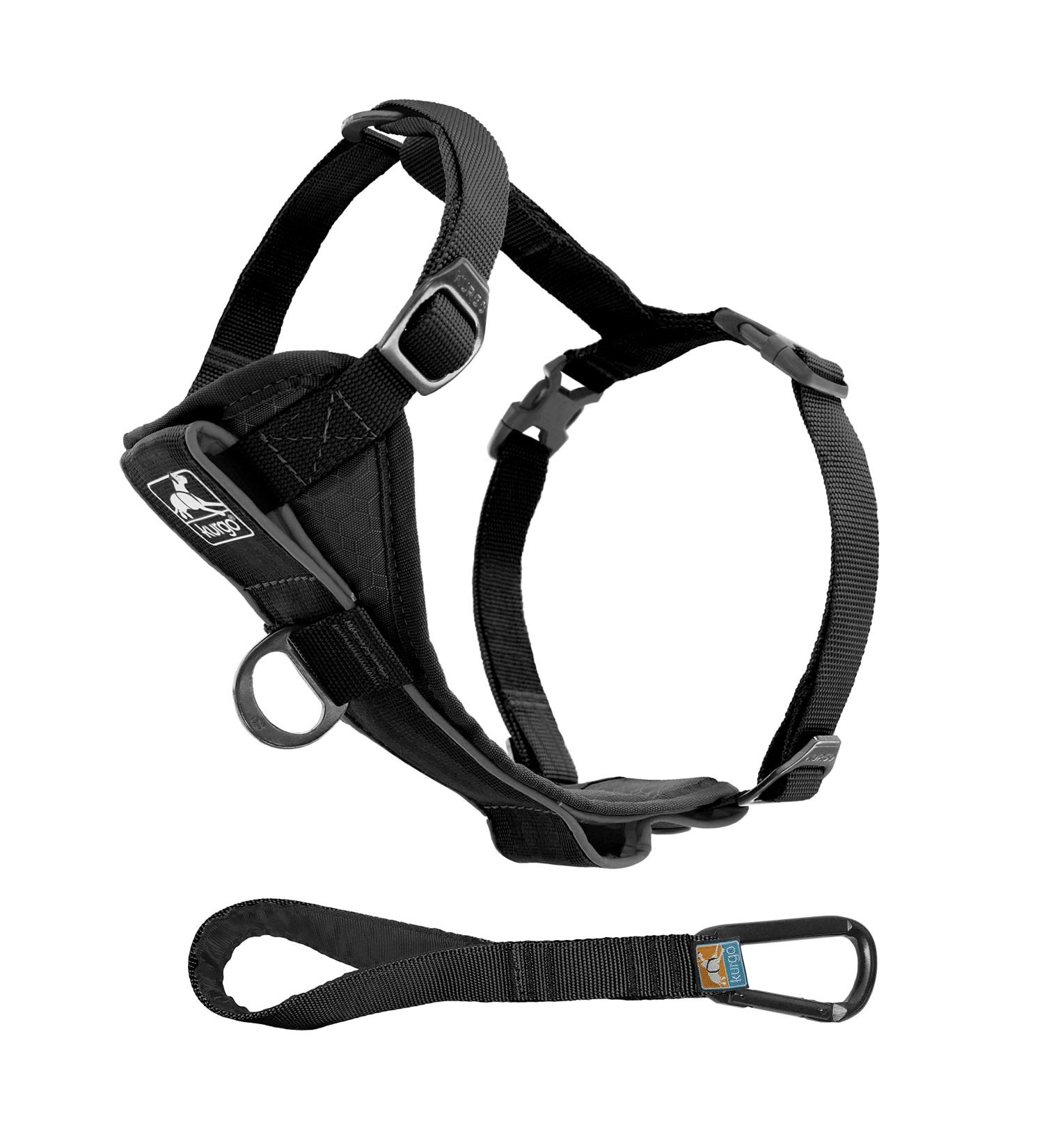 Kurgo Tru-Fit Smart Dog Harness - Padded Chest Panel D-Ring & Car Seat Belt - Size L Black - International Shipping Available - Buy Online on GoSupps.com