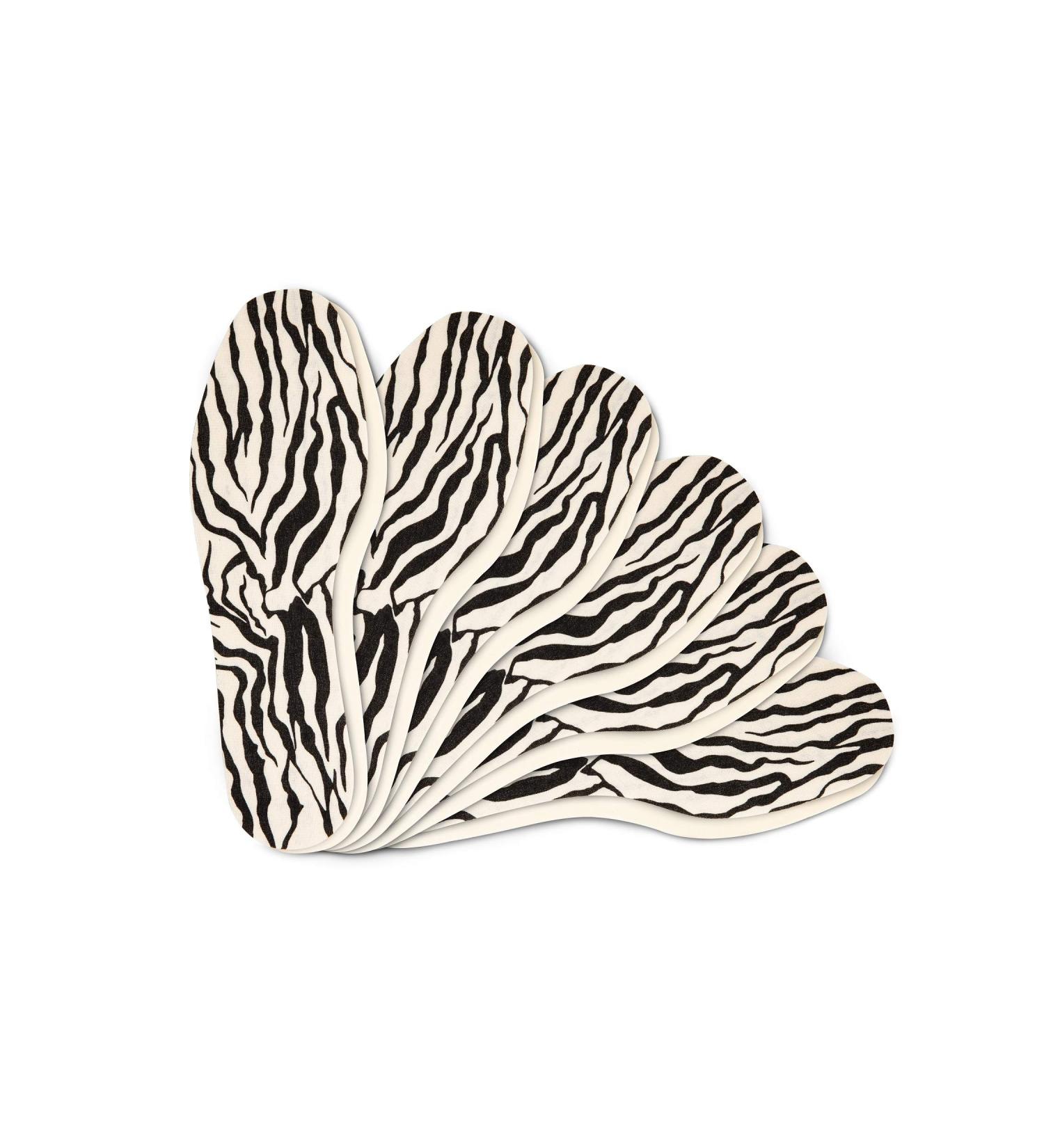 Kaps Zebra Print Shoe Insoles for Women - 6 Pair Pack | Soft Touch and Comfortable Inserts | Stylish Design | Size 36 EUR / 5 US - Buy Online on GoSupps.com