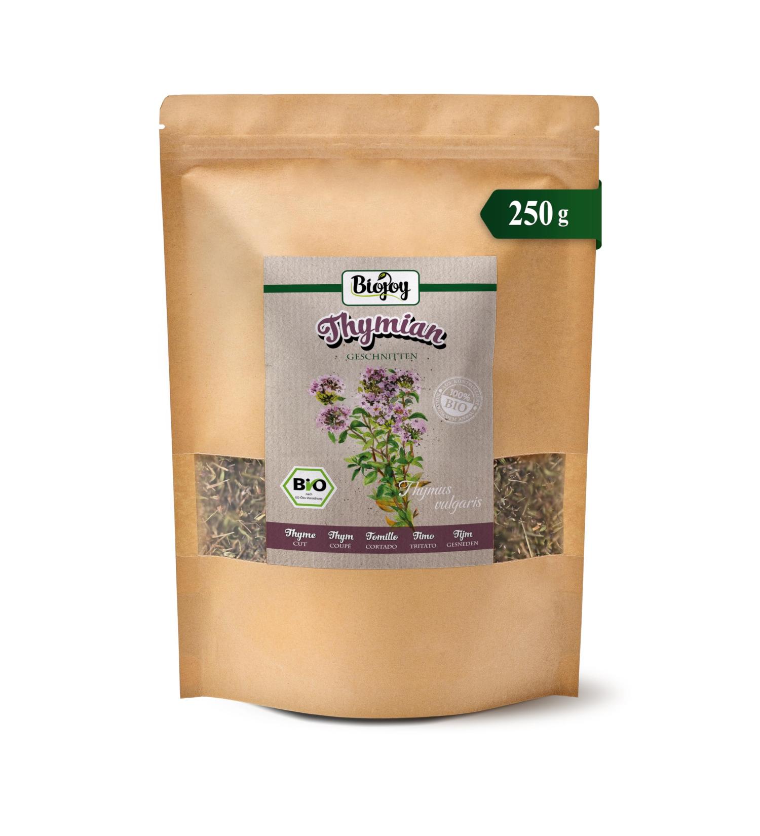  Biojoy Biojoy Organic Thyme (250 g) dried and cut Thyme Herbal Tea (Thymus vulgaris) - Buy Online on GoSupps.com