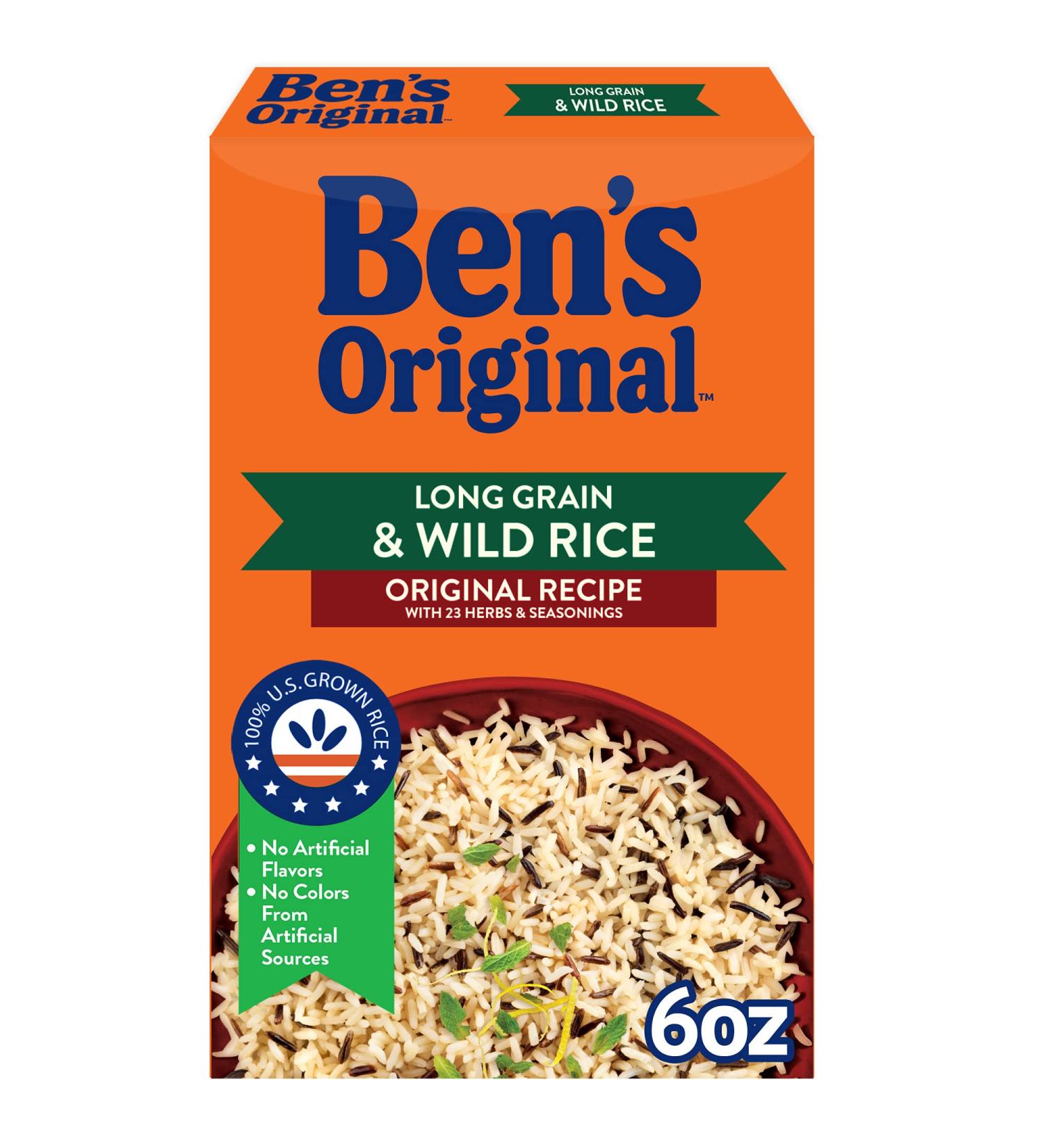 BEN'S ORIGINAL Flavored Long Grain & Wild Rice - 6 oz Box (Pack of 12) - Buy Online on GoSupps.com