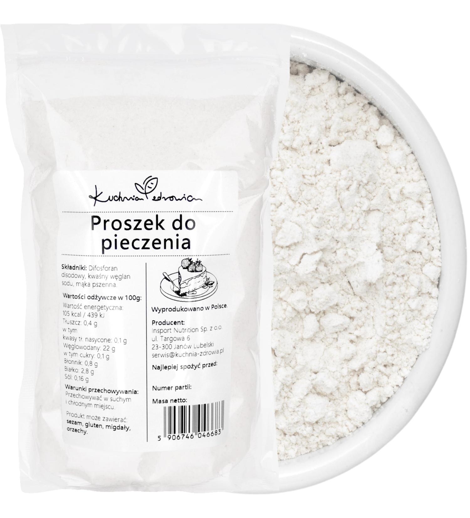 Kuchnia Zdrowia - Baking powder - Ideal for the preparation of cakes and waffles - Also suitable for household cleaning - Airtight packaging with zip - Doypack: (500g) - Buy Online on GoSupps.com