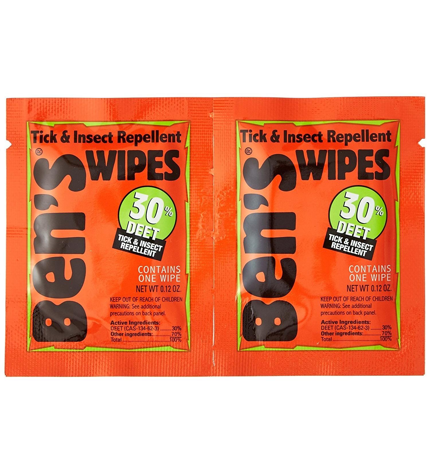 Ben's 30 DEET Mosquito Tick Insect & Bug Repellent Field Wipes - 24 Pack - Buy Online on GoSupps.com
