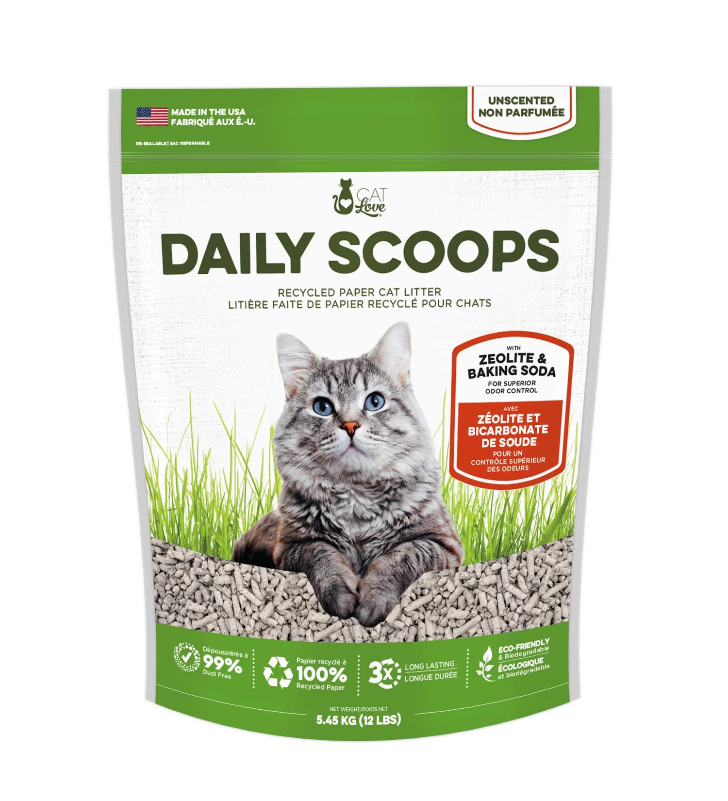 Cat Love Daily Scoops Paper Cat Litter - 5.45 kg (12 lbs)