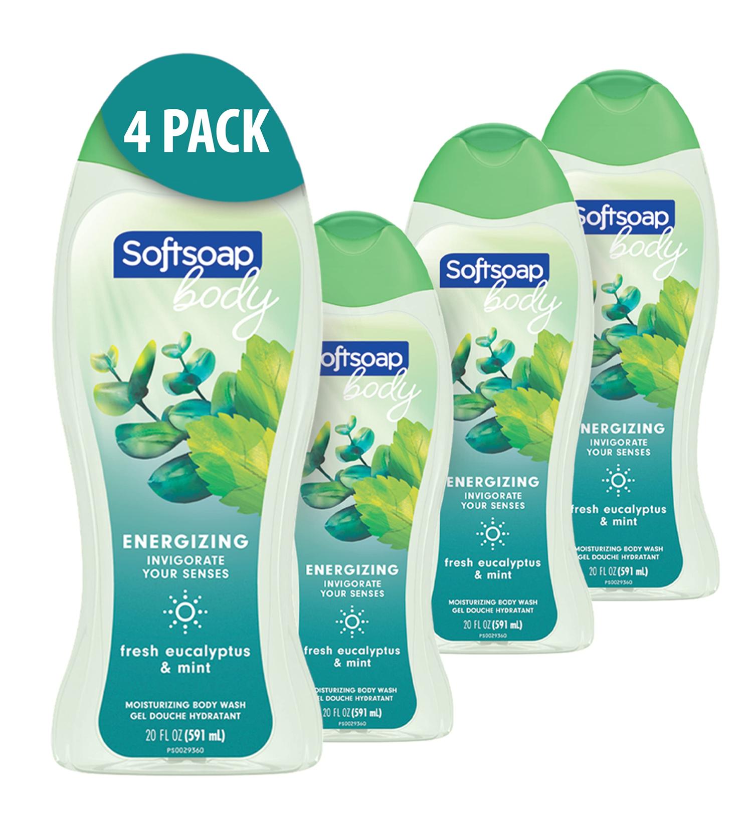 Softsoap Eucalyptus & Mint Body Wash 20 Oz - Moisturizing 4 Pack - 80 Fl Oz Total - Buy Online on GoSupps.com
