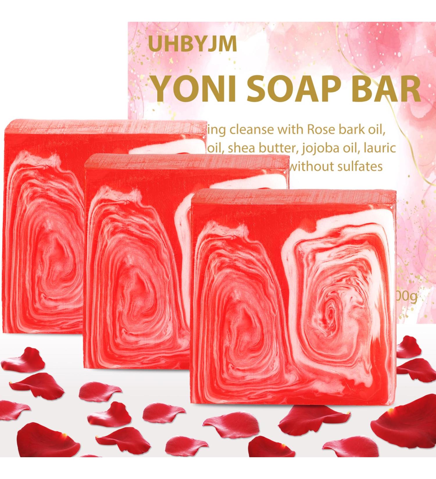 Buy UHBYJM 3 PCS Yoni Soap Bars - Natural Feminine Wash for Odor Elimination & pH Balance | Organic Yoni Care Soap for Women (Rose - Buy Online on GoSupps.com
