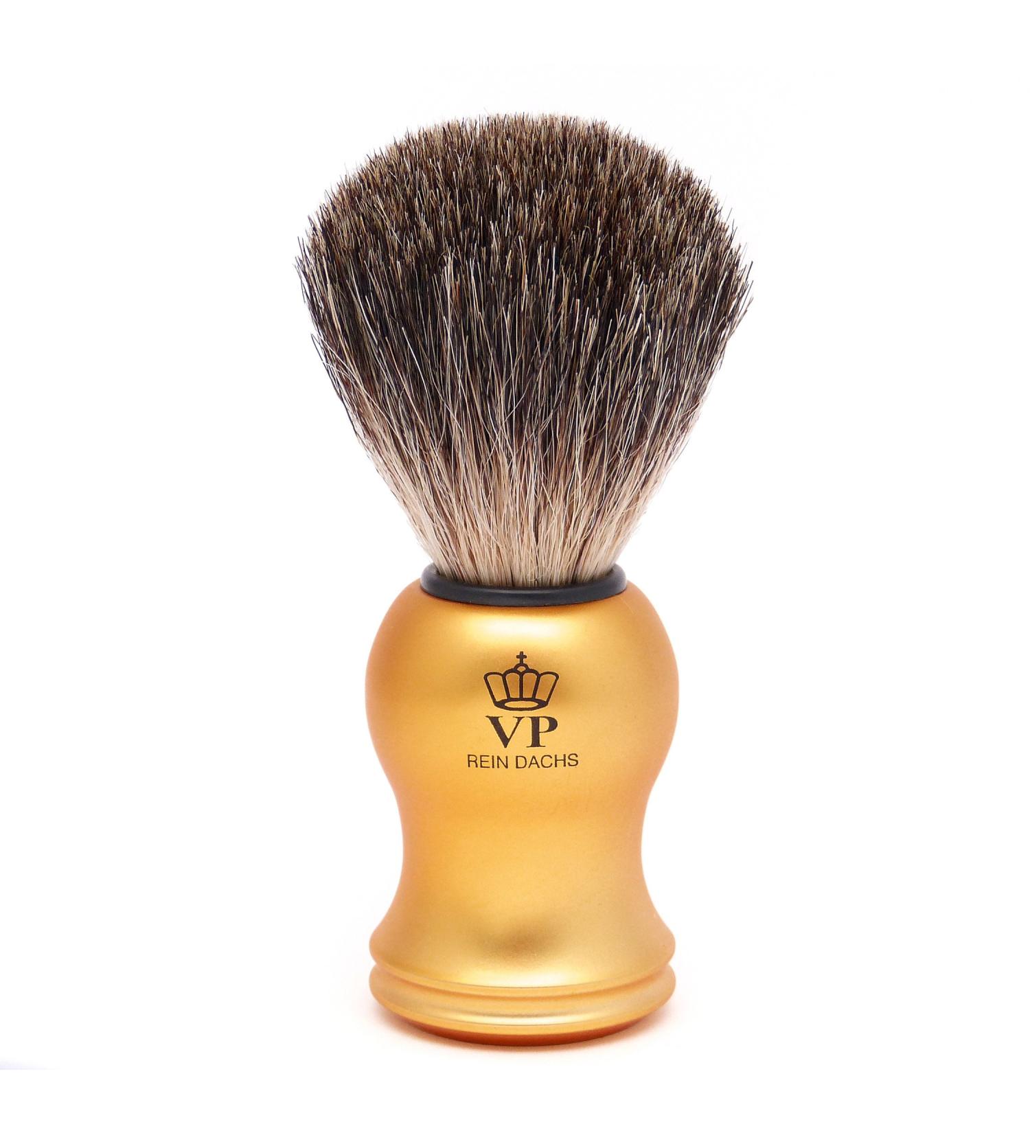 Shaving brush Royal VP - with real pure badger hair - handle gold