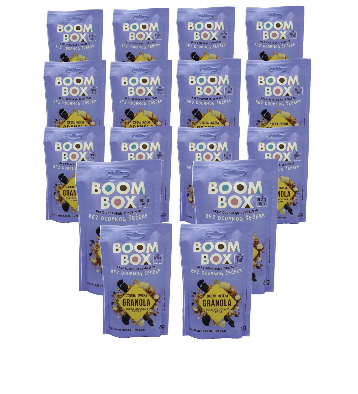 BOOM BOX Double Chocolate Oat Granola - 60g Decadent Chocolate Bliss - Buy Online on GoSupps.com