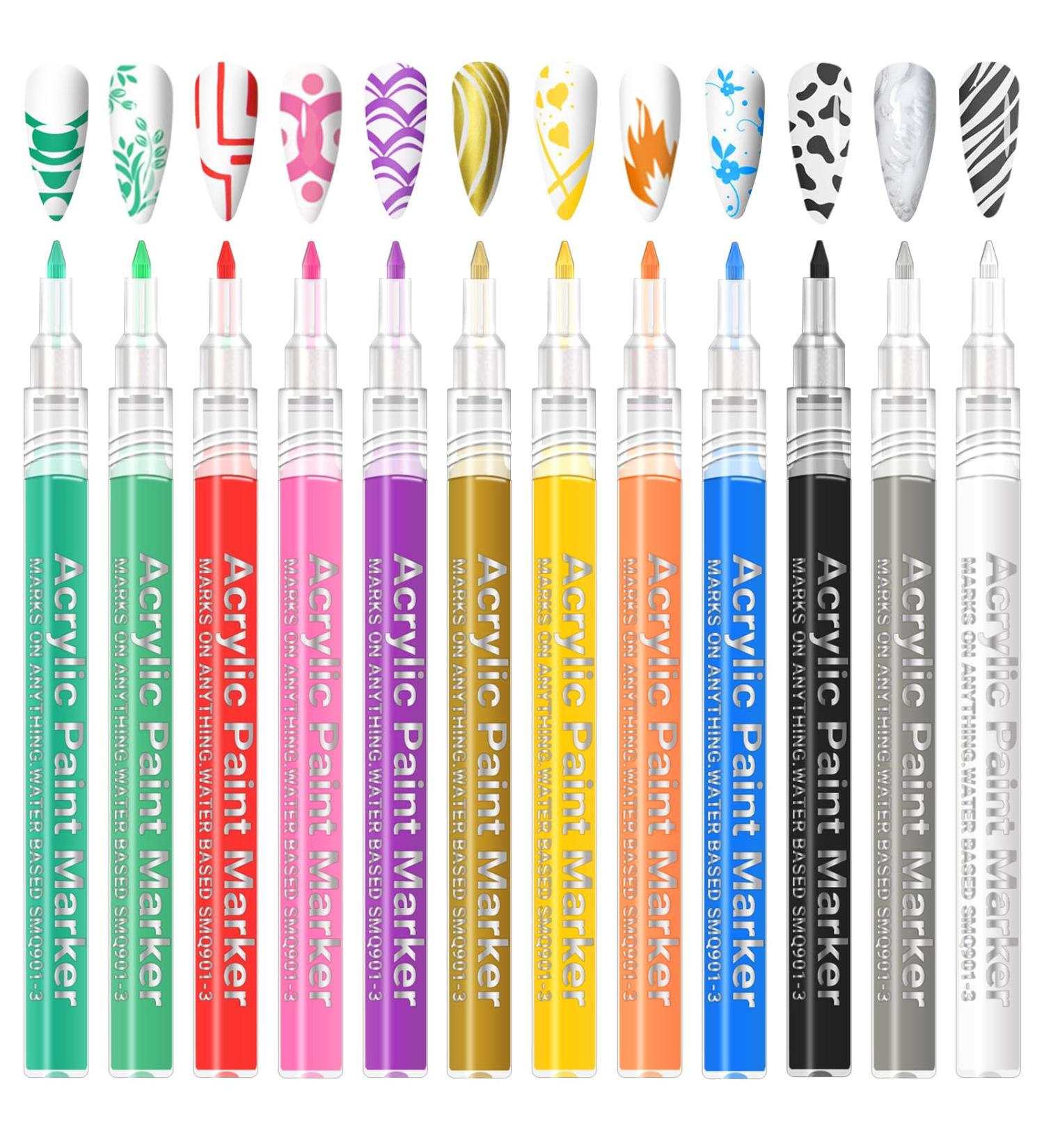 12 Colors Nail Polish Pencil Set - DIY Nail Art Graffiti & Manicure Tools for Perfect Nail Tips - Buy Online on GoSupps.com