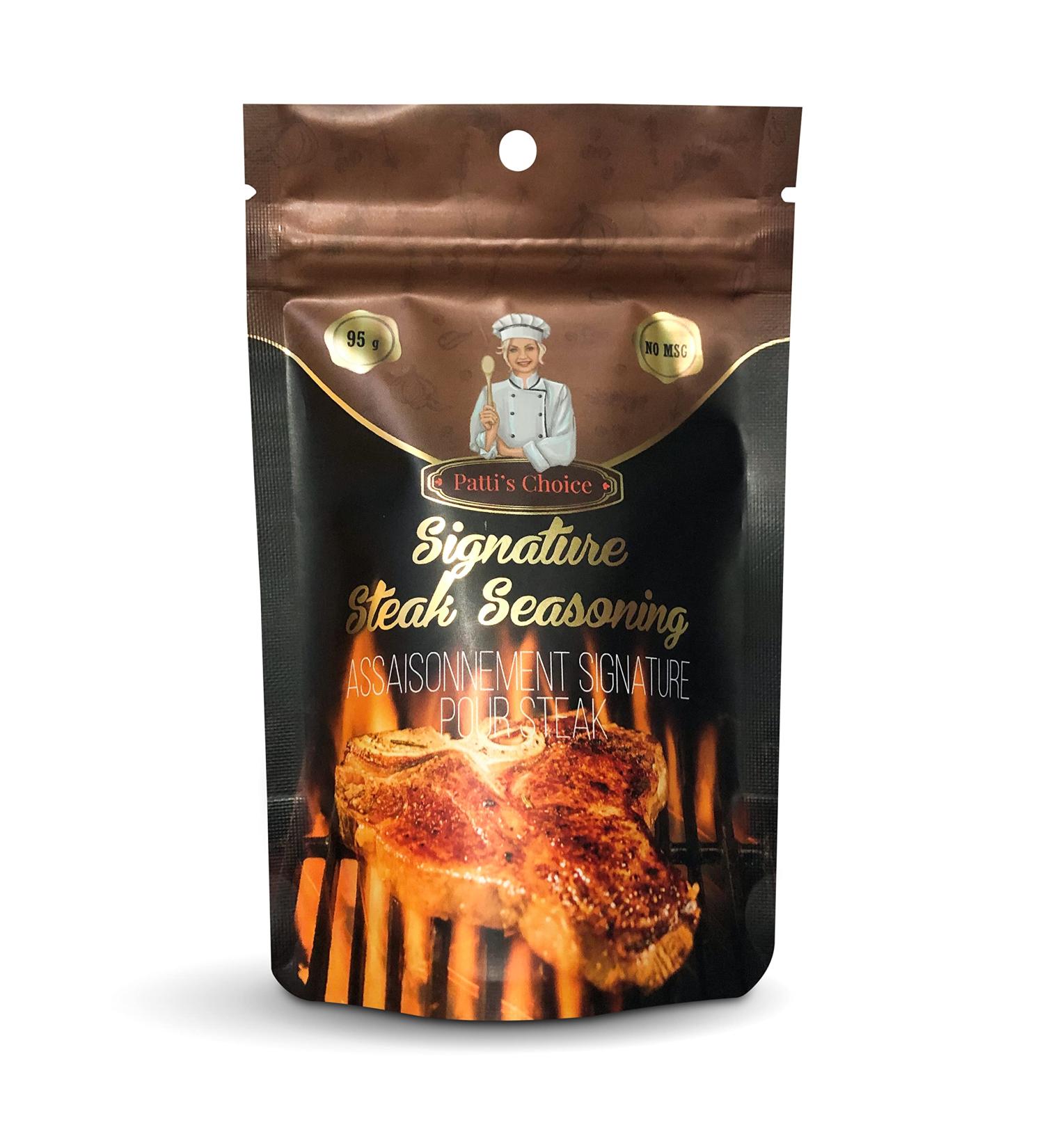 Patti s Choice Steak Seasoning | Signature Steak Seasoning and Rubs Powder | No MSG | Comes in a Sealed Bag for Prolonged Use | Fine Herbs and Spices to Enhance BBQ Flavour | 95G - Buy Online on GoSupps.com