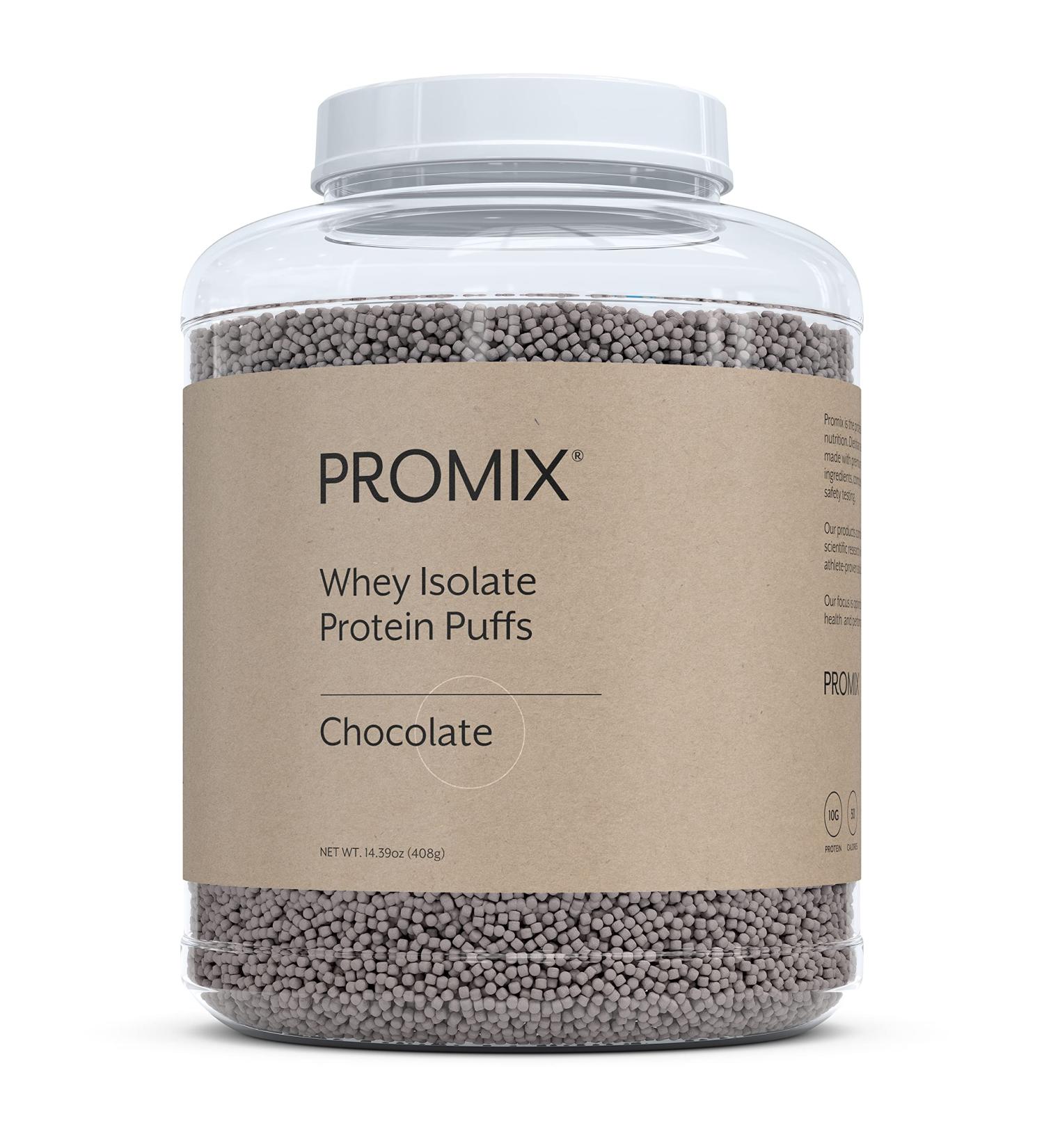 ProMix Whey Protein Isolate Puffs 30 Servings | 10g Protein 50 Calories | Grass Fed Protein Crisps (Chocolate) - Buy Online on GoSupps.com