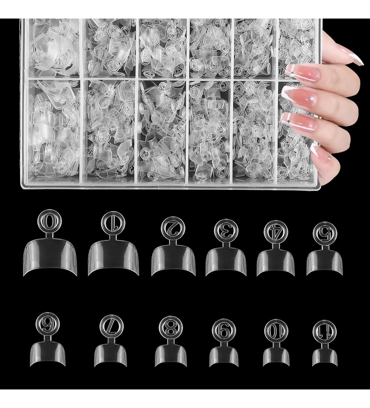 600 Pcs Oval False Nail Tips - 12 Sizes Short Transparent French Half Cover for DIY Nail Art Studios - Buy Online on GoSupps.com