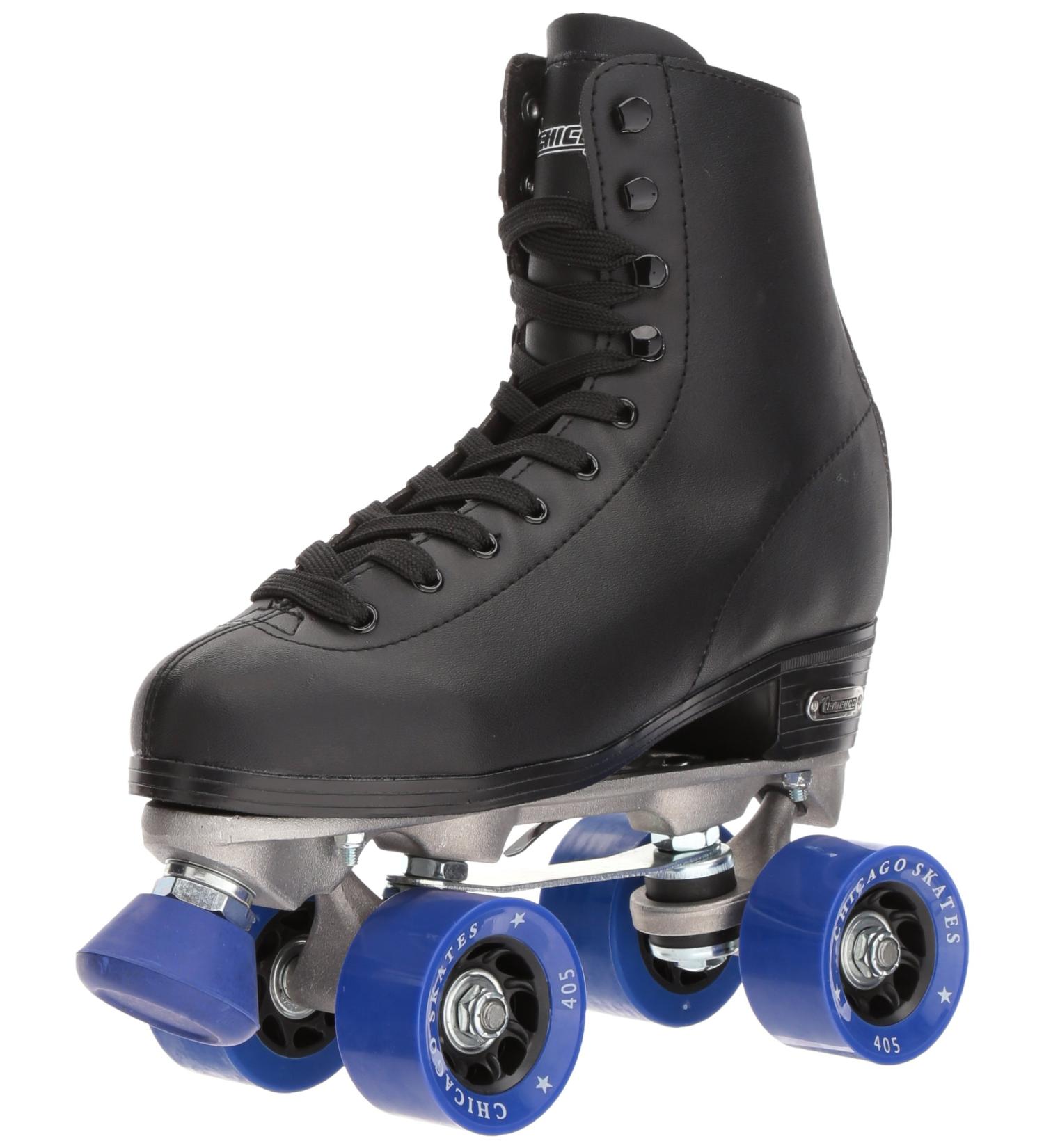 CHICAGO SKATES Men's Classic Roller Skates - Premium Black Quad Rink Skates - Size 8 - Buy Online on GoSupps.com