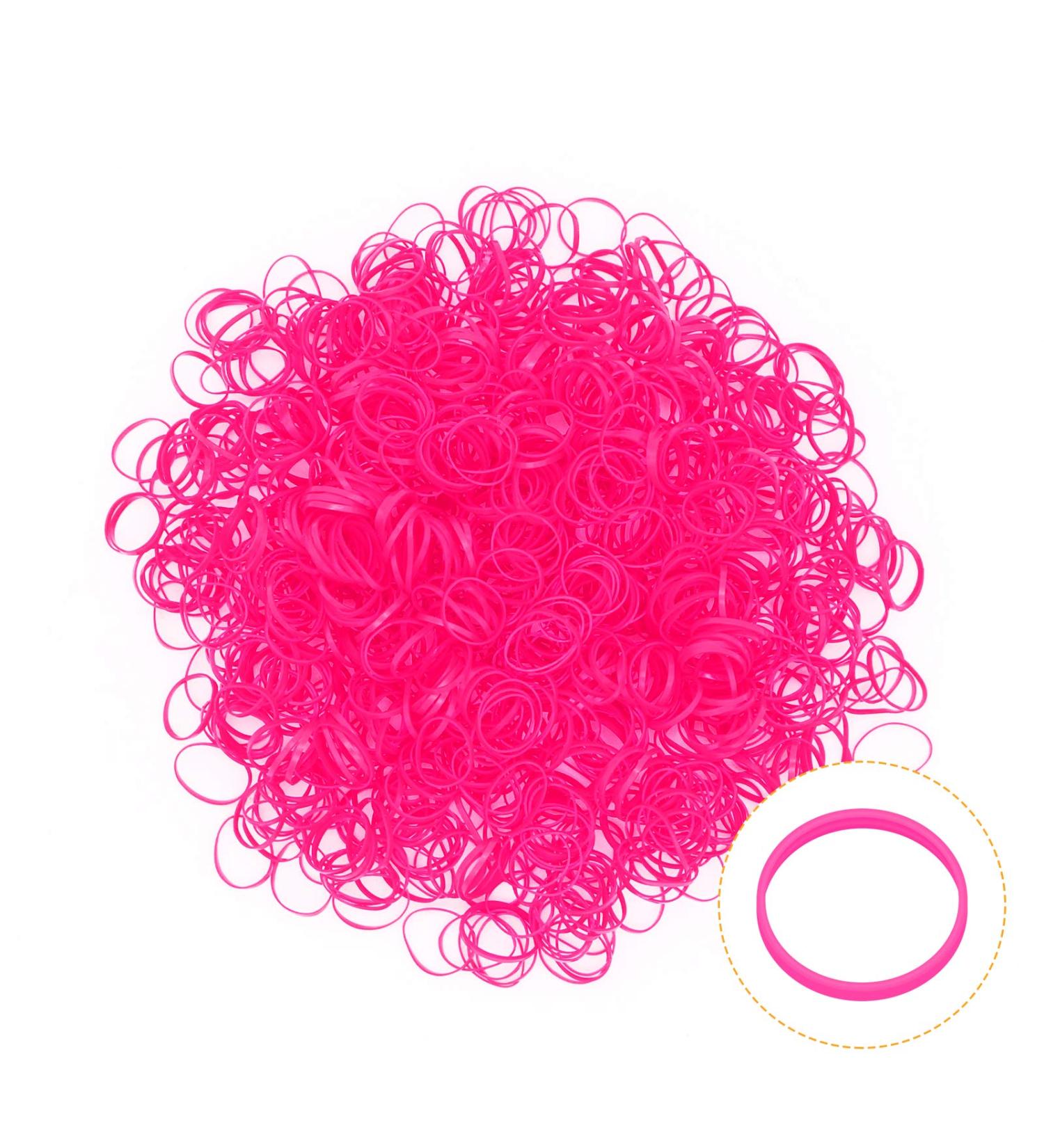 KUFUNG Non-Slip Elastic Hair Bands for Girls - Soft Rubber Hair Ties for Kids Braids - Small Fluorescent Pink (1 Pack) - Buy Online on GoSupps.com