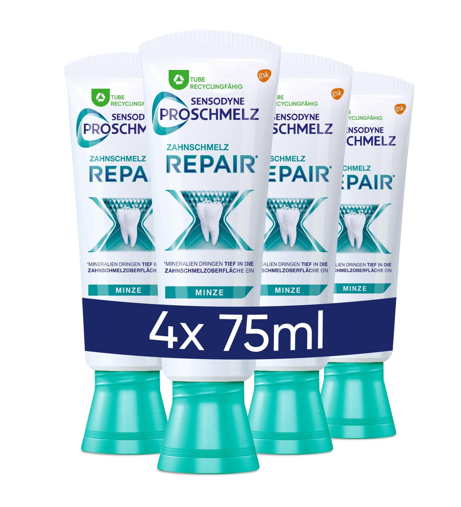  PROSCHMELZ Sensodyne ProSchmelz Fluoride Repair Toothpaste 75 ml Pack of 4 - Repair Acid Weakened Dental Enamel - Buy Online on GoSupps.com
