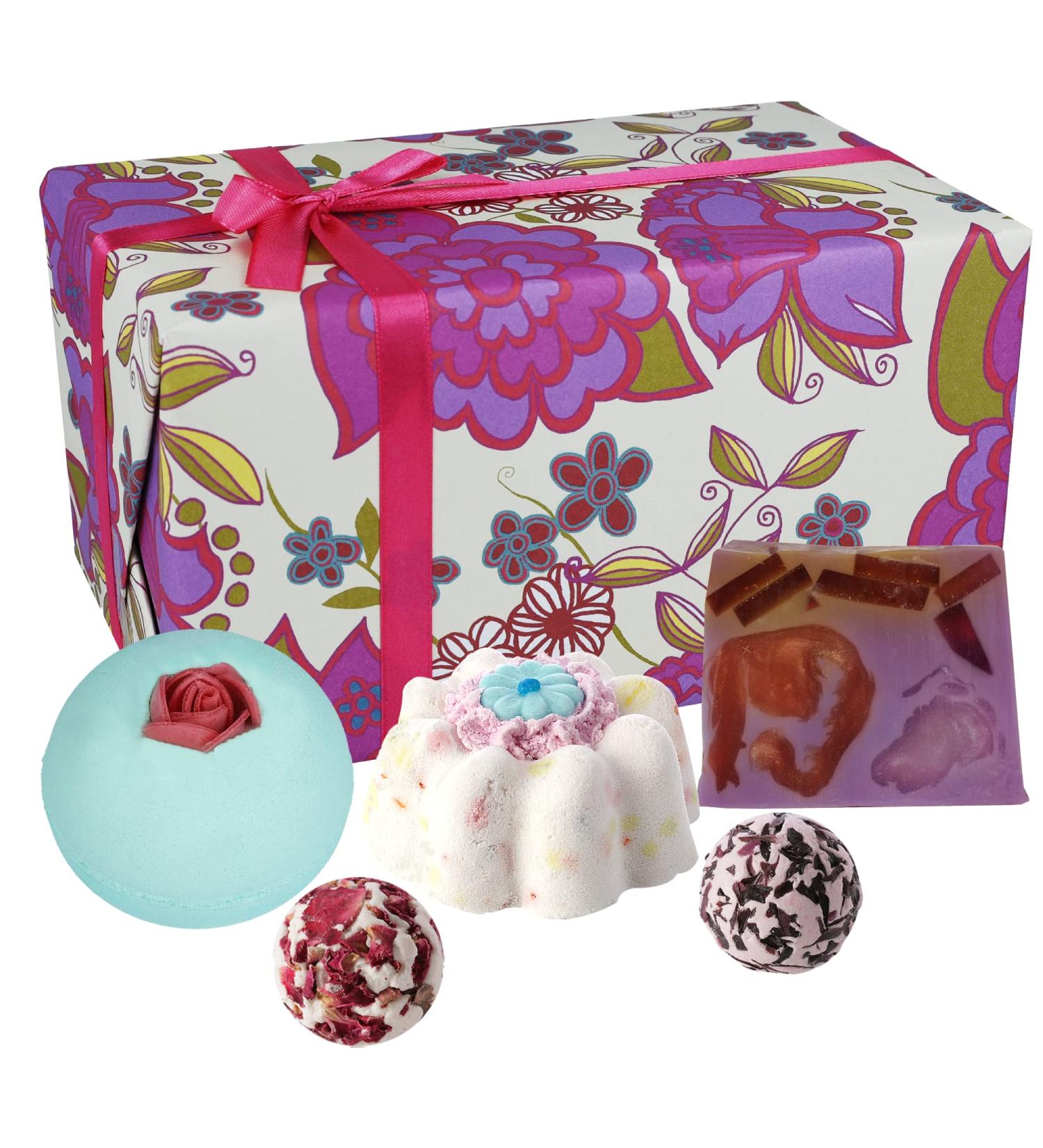 Bomb Cosmetics Vintage Velvet Handmade Bath & Body Gift Pack - 5-Piece Set 480g - Luxurious Self-Care Treats - Buy Online on GoSupps.com