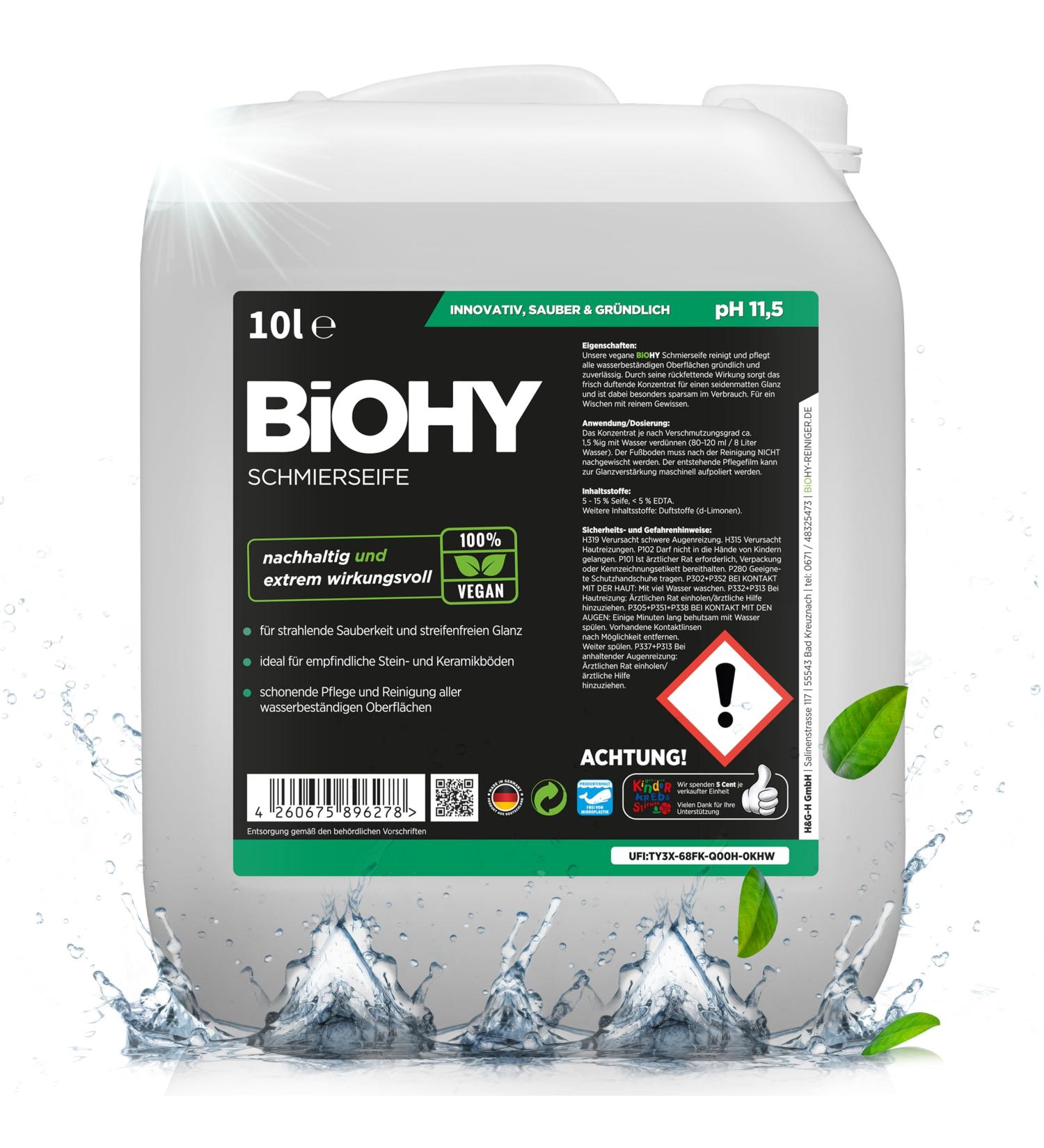 Biohy Lubrication Soap - 10L Organic Floor Cleaner | Extra Strong & Effective Dirt Remover | Concentrated Floor Care Against Aphids - Buy Online on GoSupps.com