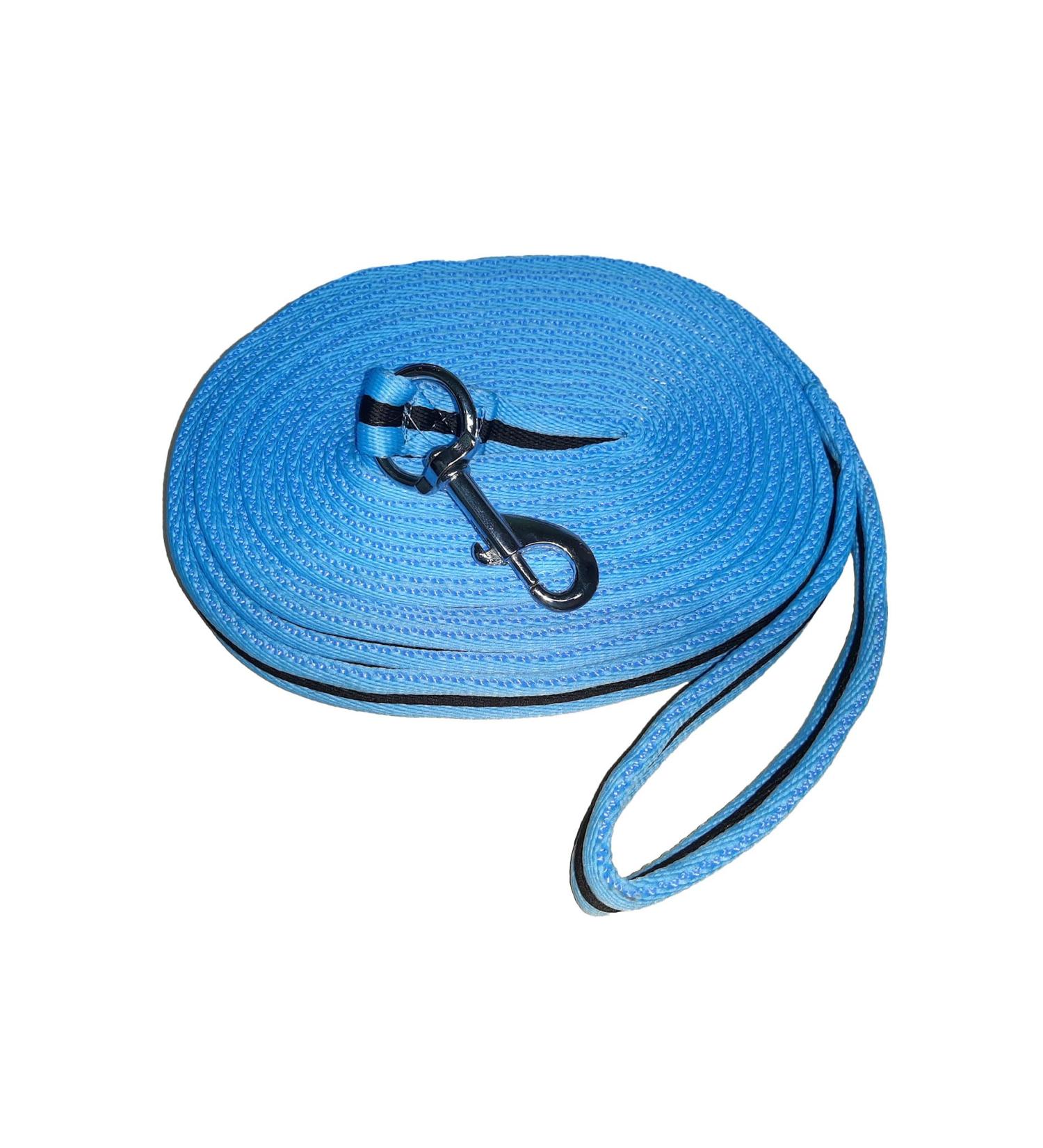 Brama-West Softlunge - Horse lunge line with hand loop and carabiner - approx. 8m - light blue