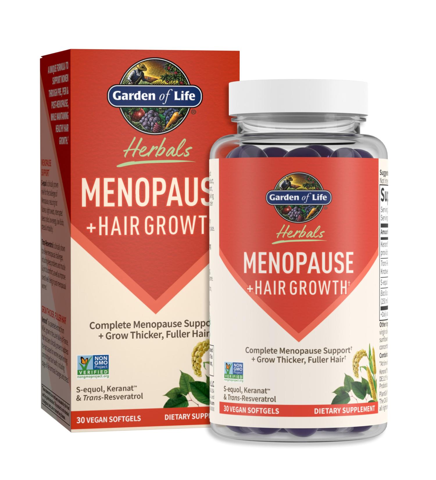 Garden of Life Menopause Supplement | S-equol Trans-Resveratrol & Keranat | Vegan Non-GMO Gluten-Free | Hair Growth Support | 30 Servings - Buy Online on GoSupps.com