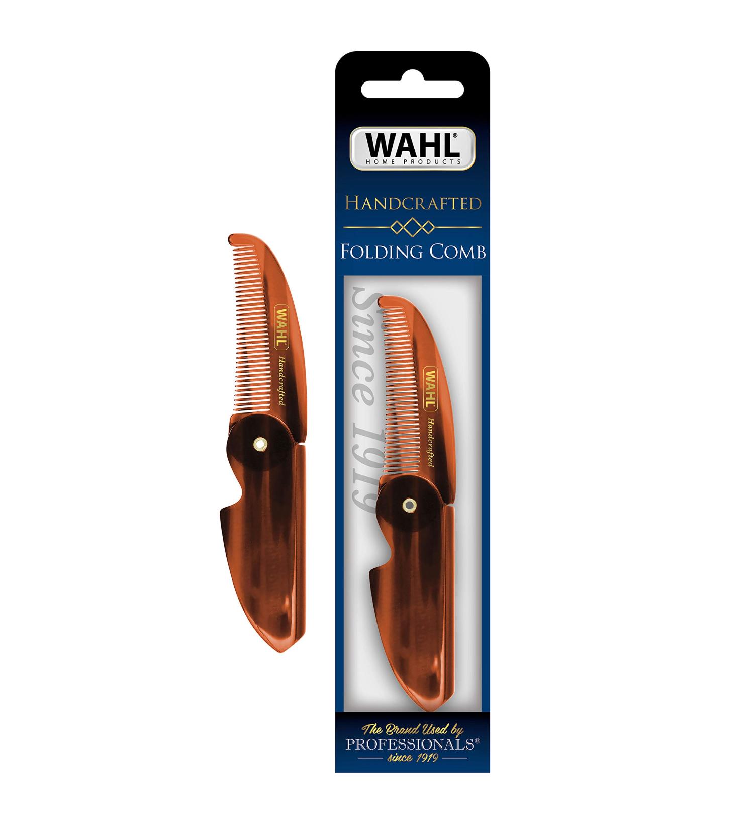 Wahl Beard Mustache Folding Comb for Men - Handcrafted Cellulose Acetate - Smooth Rounded Teeth - Model 3326 - Buy Online on GoSupps.com