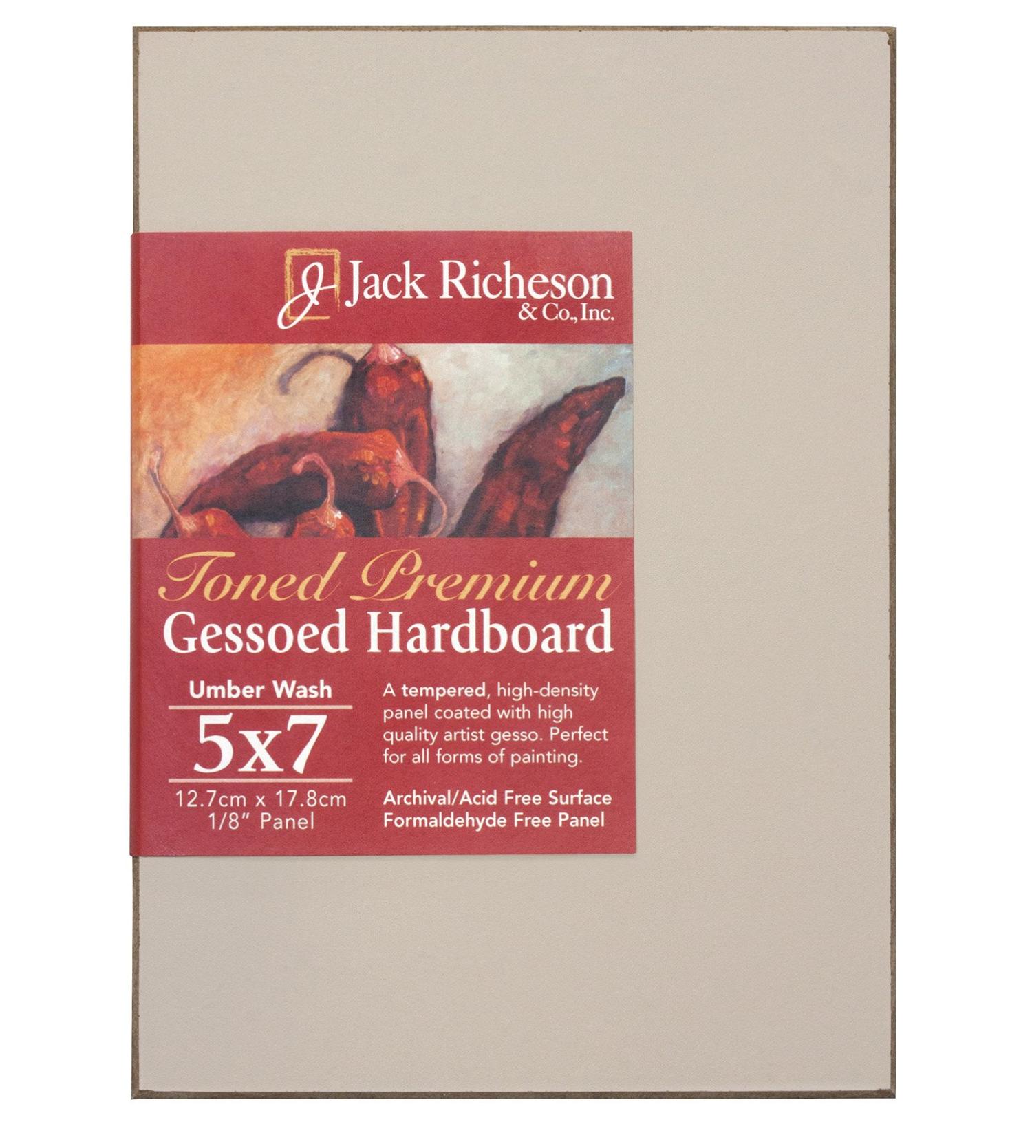 Jack Richeson Richeson Umber Wash Toned Gessoed 1/8 Hardboard 5x7