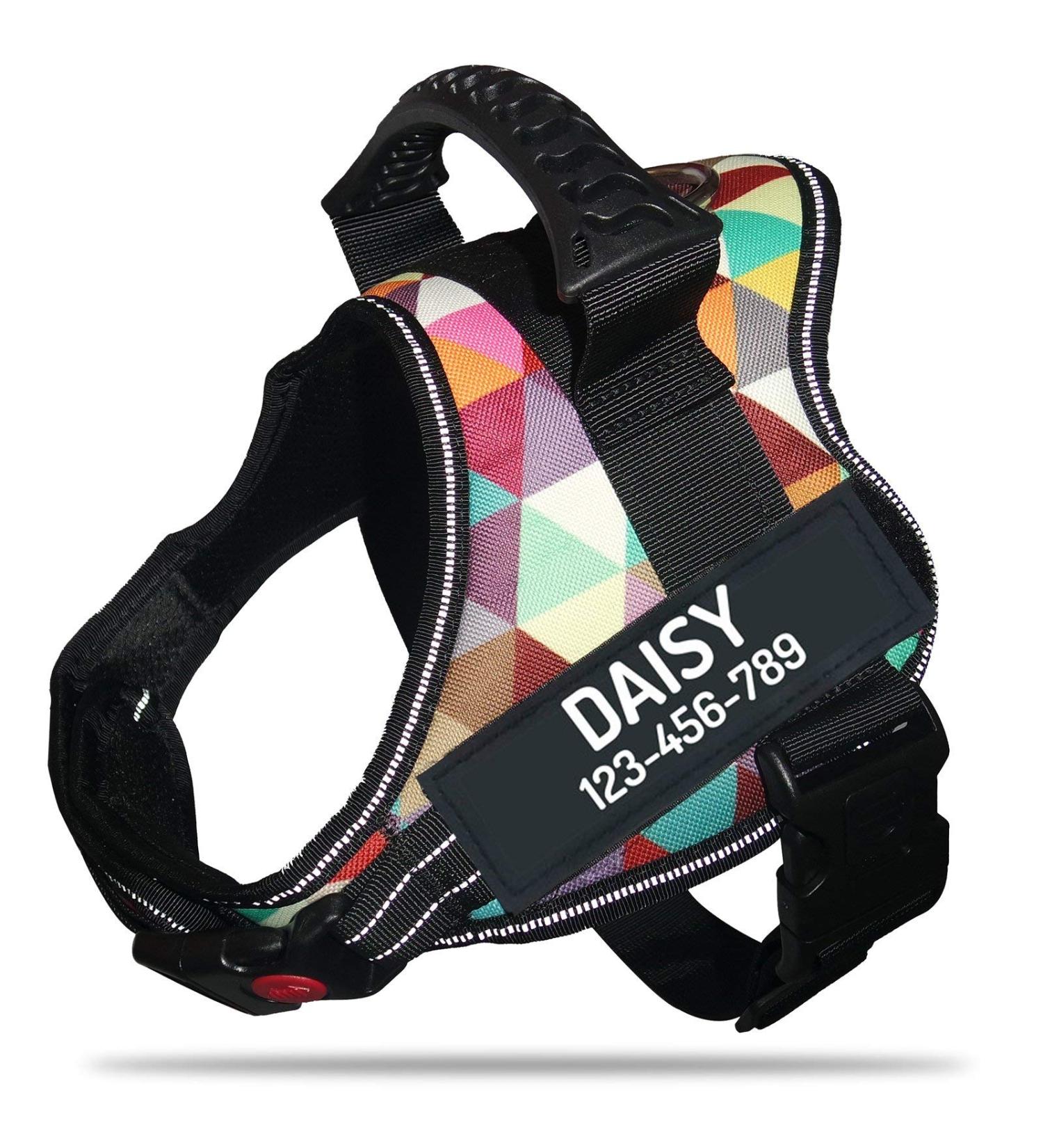 Pawpawify Durable Dog Harness for Pulling | Custom Name & Phone | XL (32-44in) | Anti-Tug Training & Walking Harness in Braster Color - Buy Online on GoSupps.com