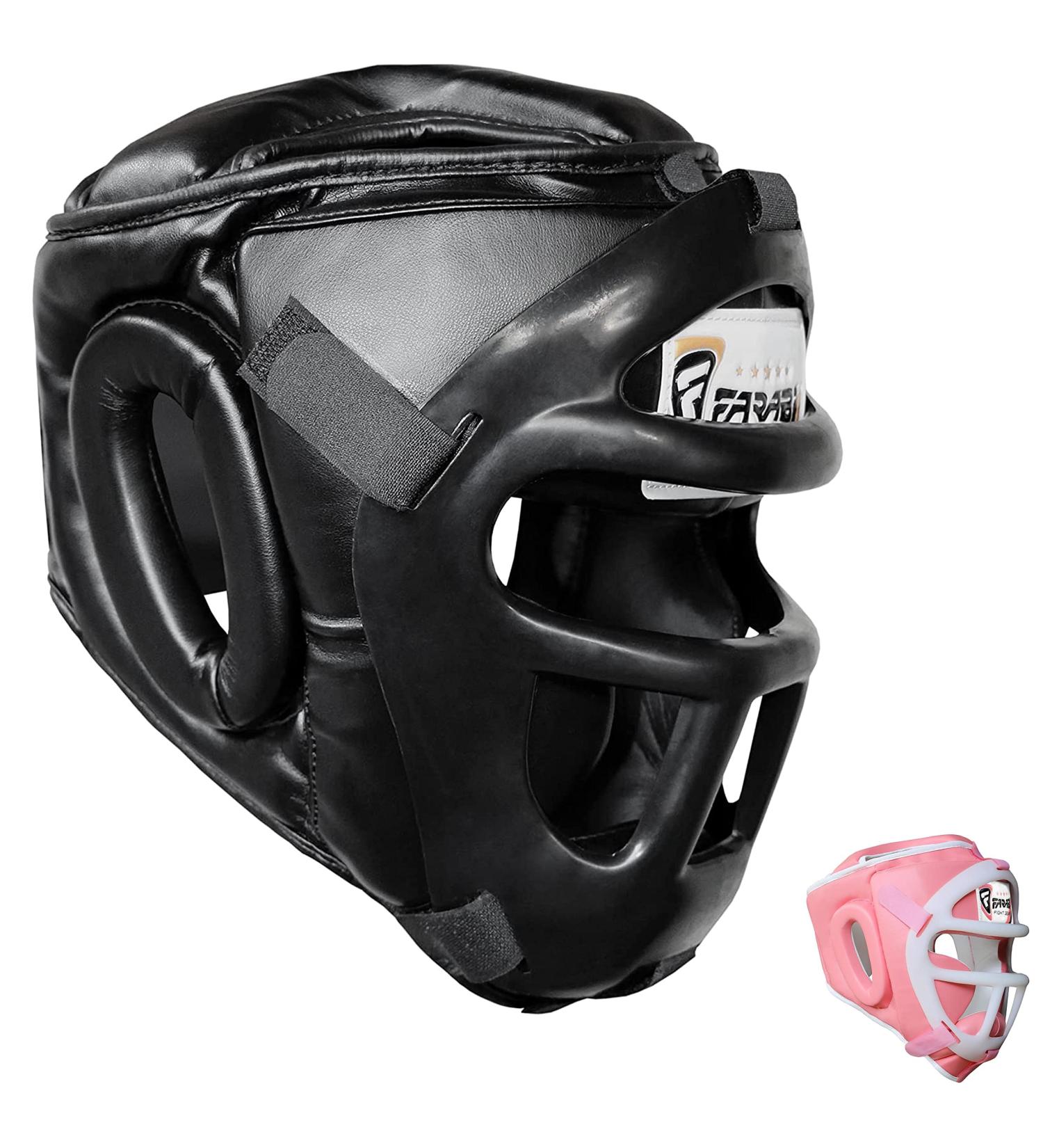 Farabi Sports Head Guard - Front Bar Grill Guard for Krav Maga & Kickboxing - Black L | International Shipping Available - Buy Online on GoSupps.com
