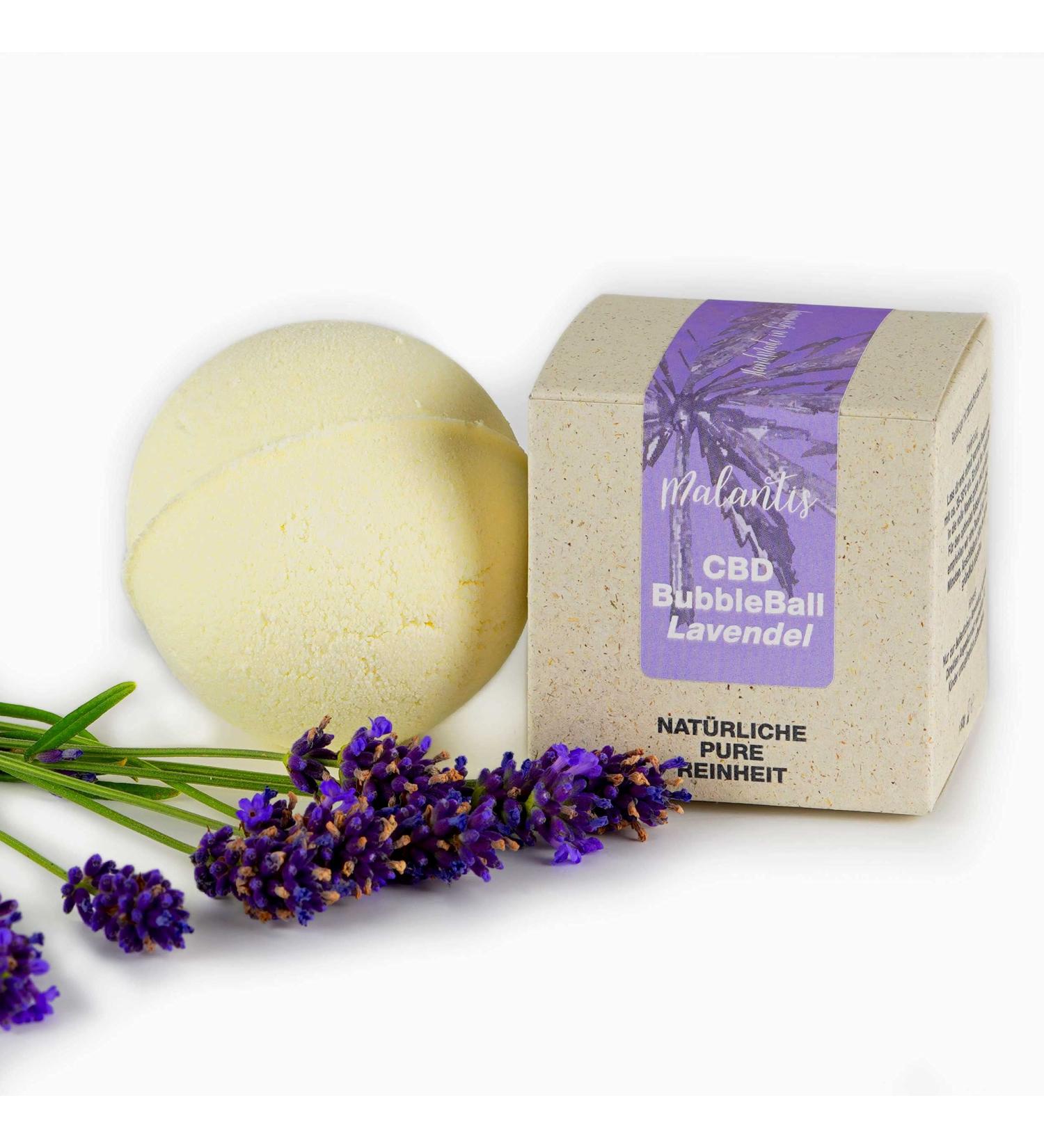 Malantis Bubbleball Lavender 150g | Relaxing Cocoa Butter Bath Bomb | Handmade Natural Cosmetics with Real Lavender Oil - Buy Online on GoSupps.com