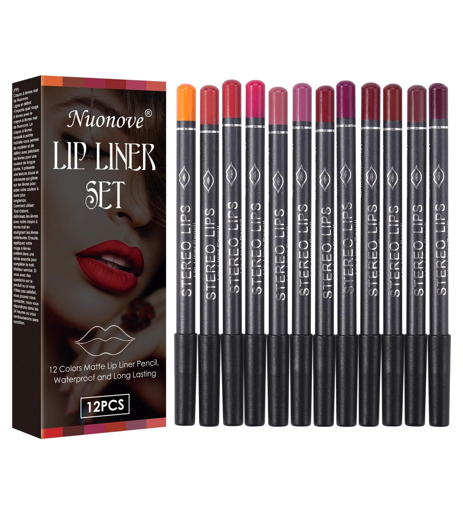 Italia Deluxe Ultra Fine Lip Liner Set - Pack of 12 | Long-lasting and Precise Application - Buy Online on GoSupps.com