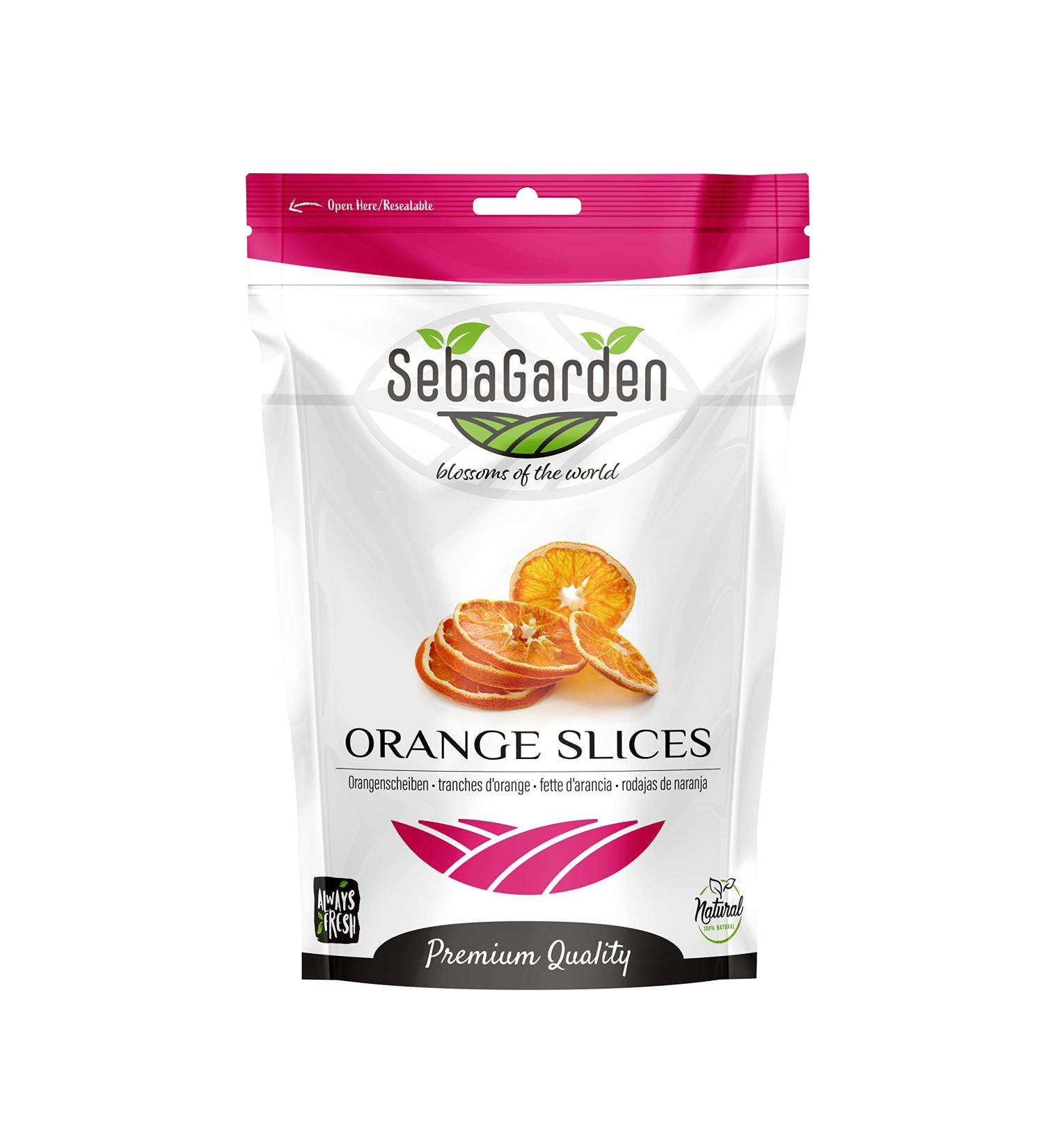 Seba Garden Dried Fruit Slices Dehydrated 150g (5.3 oz) 40+ Dried Slices for Cake Decoration Potpourri Candle Crafts Table Scatters (Orange Slices)
