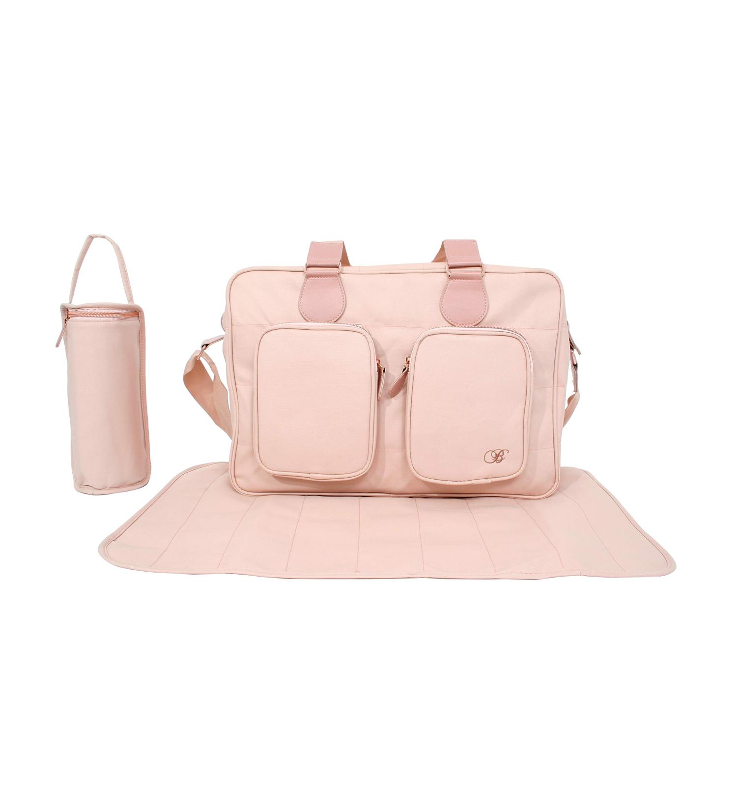 My Babiie Deluxe Changing Bag with Insulated Bottle Warmer - Blush Travel Messenger Bag - Buy Online on GoSupps.com