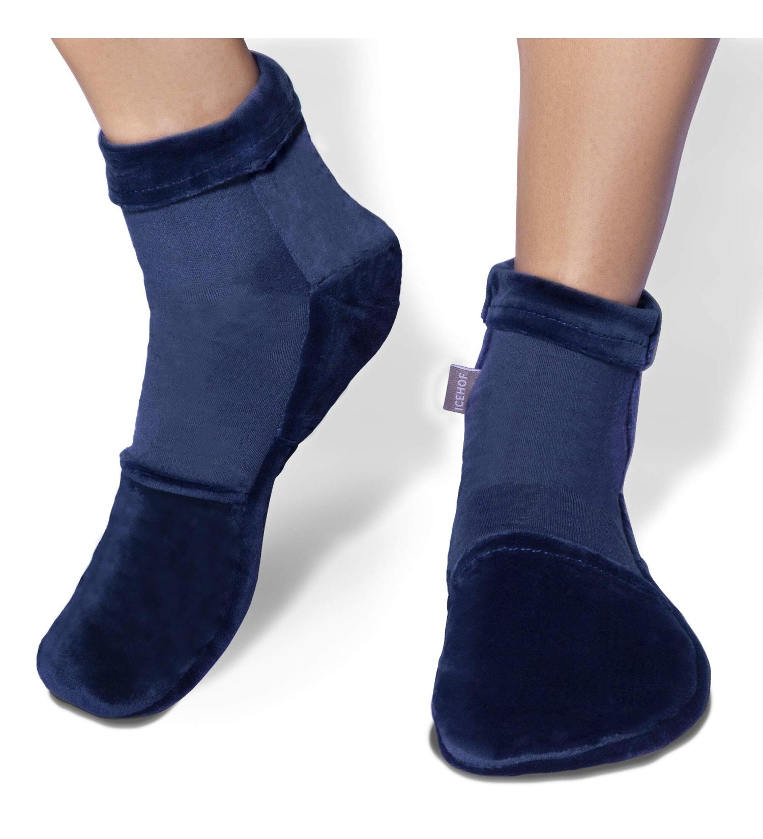 IceHOF Cooling Socks with 4 Gel Packs - Cold Therapy for Feet & Toes - Ideal for Chemotherapy & Rheumatism - Unisex Size L Blue - Buy Online on GoSupps.com