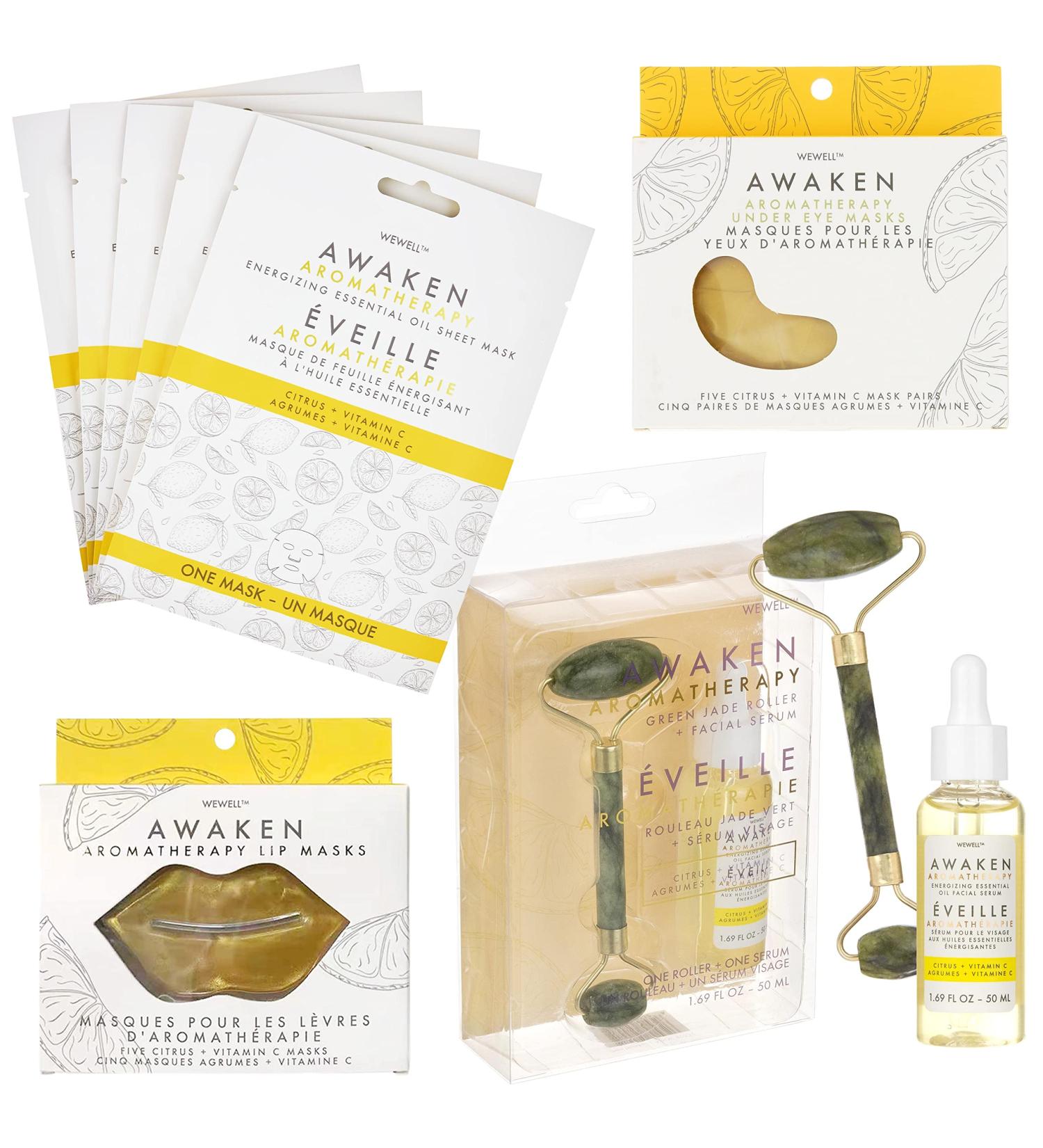 Jean Pierre Cosmetics AWAKEN Energizing Citrus Skincare Kit | Aromatherapy Gifts & Spa Set for Women | 4 Piece Home Spa Kit - Buy Online on GoSupps.com