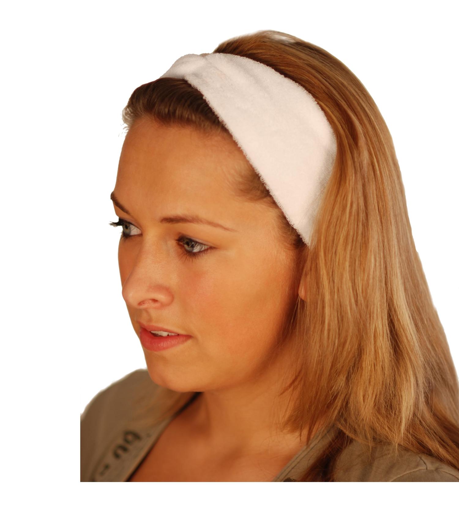 Cotton Stretch Cosmetic Hairband - White 8 cm Width 38 cm Circumference | International Shipping Available - Buy Online on GoSupps.com
