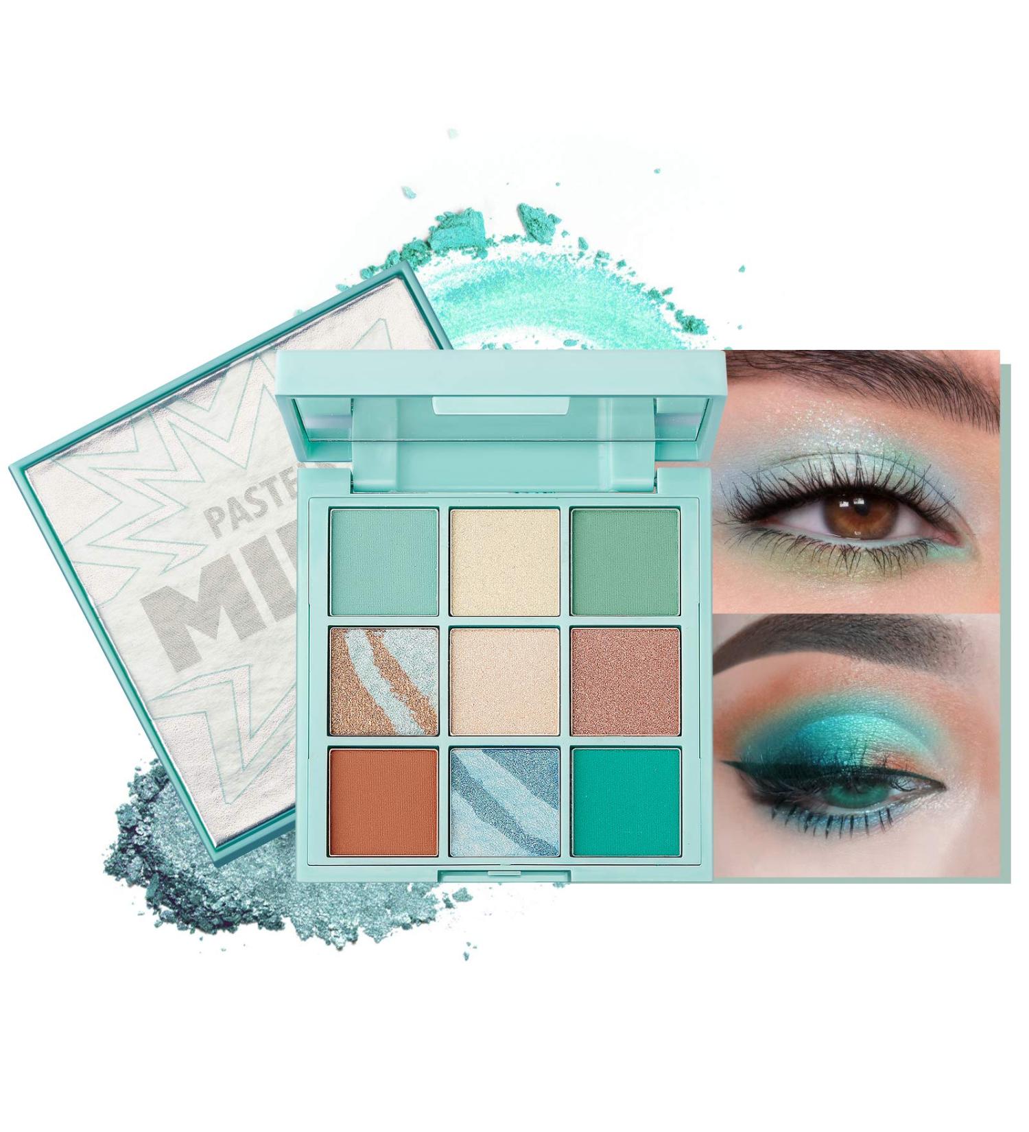 Mimore Eyeshadow Palette - 9 Colors Waterproof Glitter & Matte Makeup High Pigment Shimmer - Durable Mineral Eye Shadow (02-Mint) - Buy Online on GoSupps.com