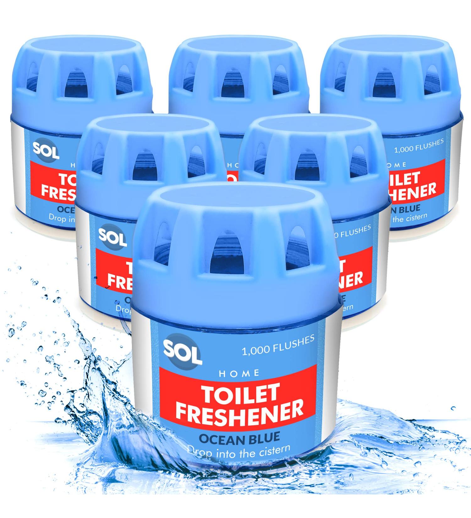 6pk Ocean Blue Toilet Fresheners | 1000 Flushes Each | Prevents Limescale | Total Cistern Cleaner | 6 Count - Buy Online on GoSupps.com