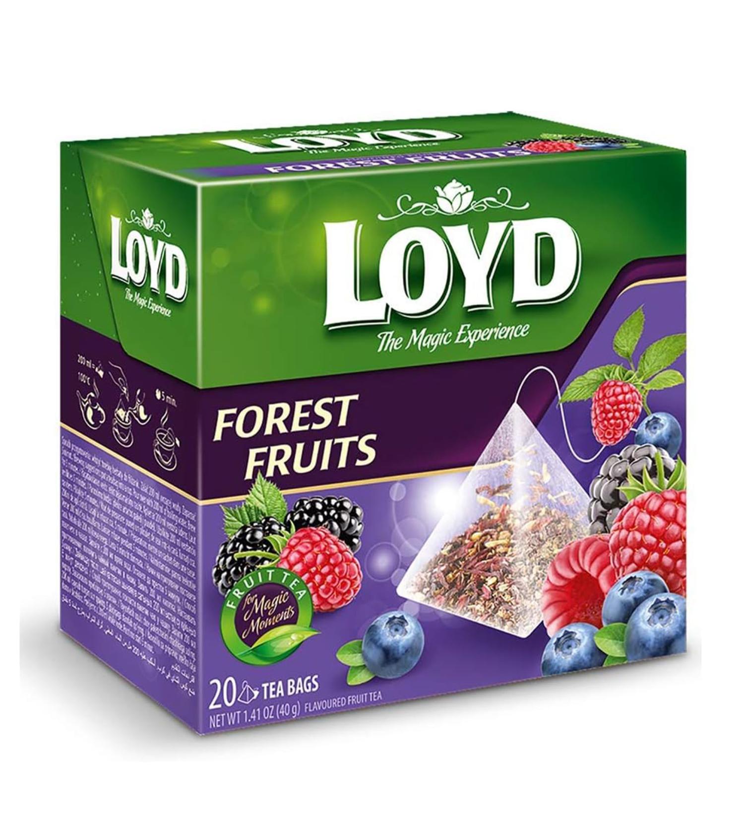 Loyd the Magic Experience Forest Fruit Flavoured Fruit Tea 40g | 20 Tea Bags | Poland Tea Brand | Tea Bags Individually Wrapped | Tea for Every Guest (Forest Fruit 2 Pack) Forest Fruit 2 Pack - Buy Online on GoSupps.com