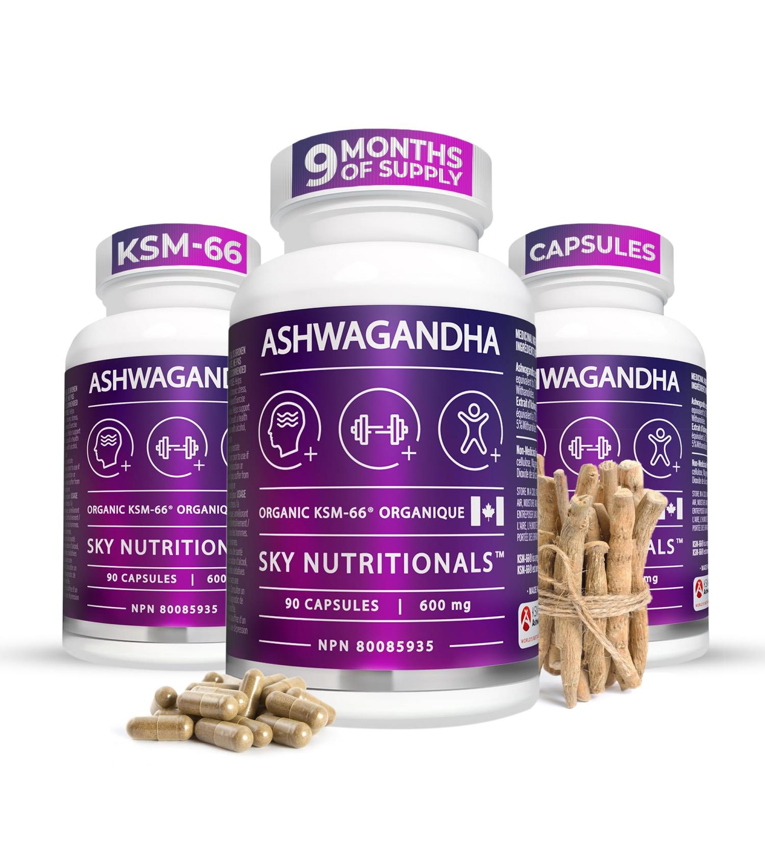 100% Pure Ashwagandha KSM-66 Capsules | Pack of 3 | 9 MONTH SUPPLY (270 x 600 MG) | Organic Full Spectrum KSM-66 Ashwagandha Supplement | Tension Relief & Resistance Memory Support & Sleep Aid 90 count (Pack of 3) - Buy Online on GoSupps.com