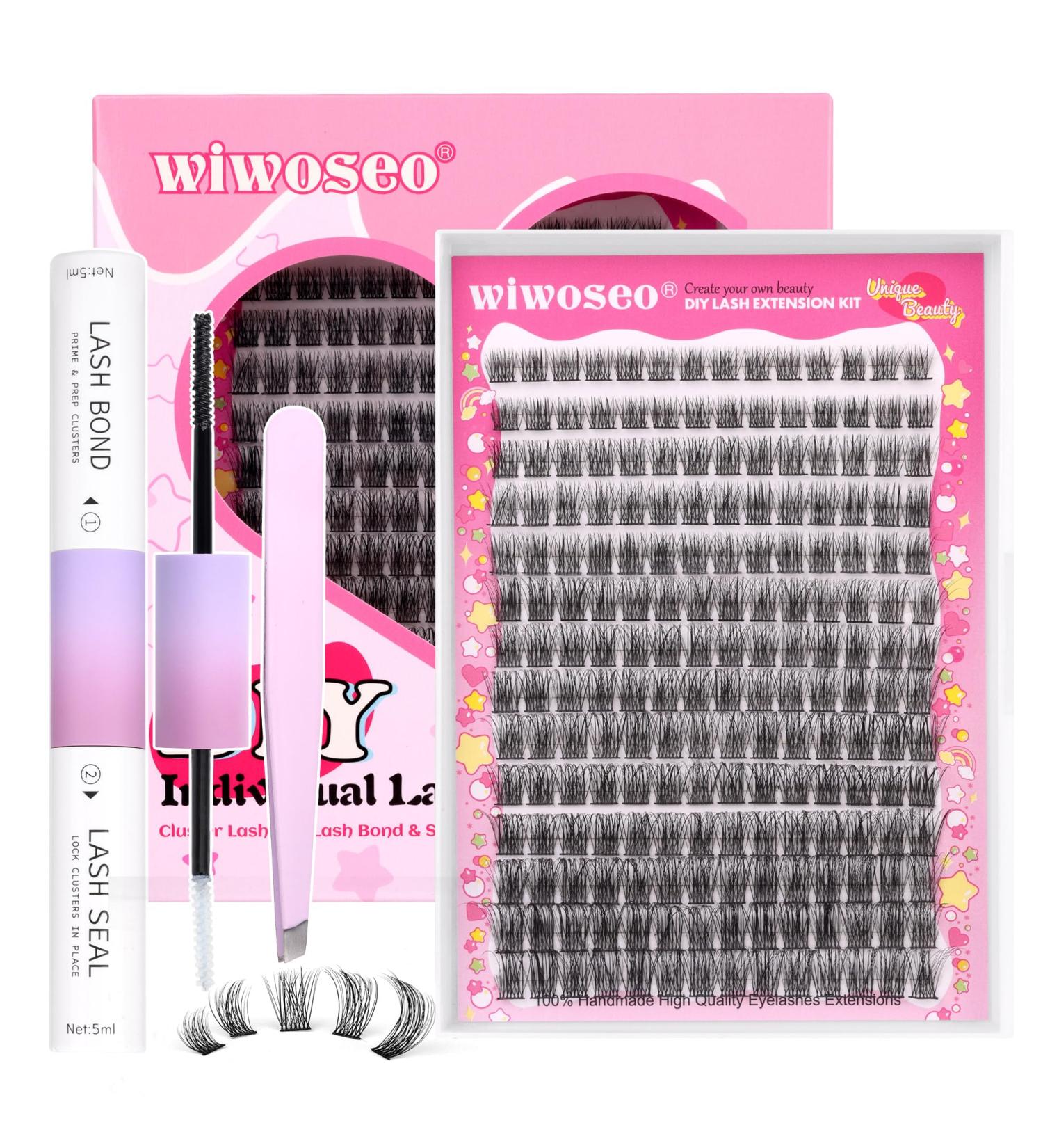 wiwoseo Russian Cluster Lashes Kit Lash Individual Cluster Eyelash Extensions D Curl Cluster Lashes Glue Bond and Seal Natural Lash Extension Kit for Beginners DIY at Home(0.07d 8-16MM) M-cluster lashes kit 8-16MM - Buy Online on GoSupps.com
