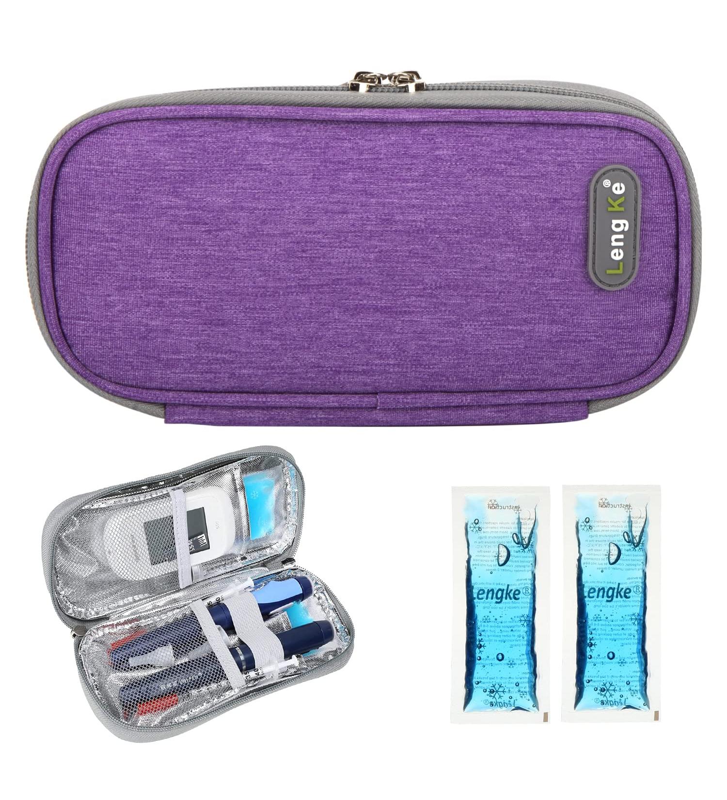Youshares Insulin Cooling Bag - TSA Approved Diabetic Medication Bag with Cooling Batteries | Safe & Portable Diabetes Accessories (Violet) - Buy Online on GoSupps.com