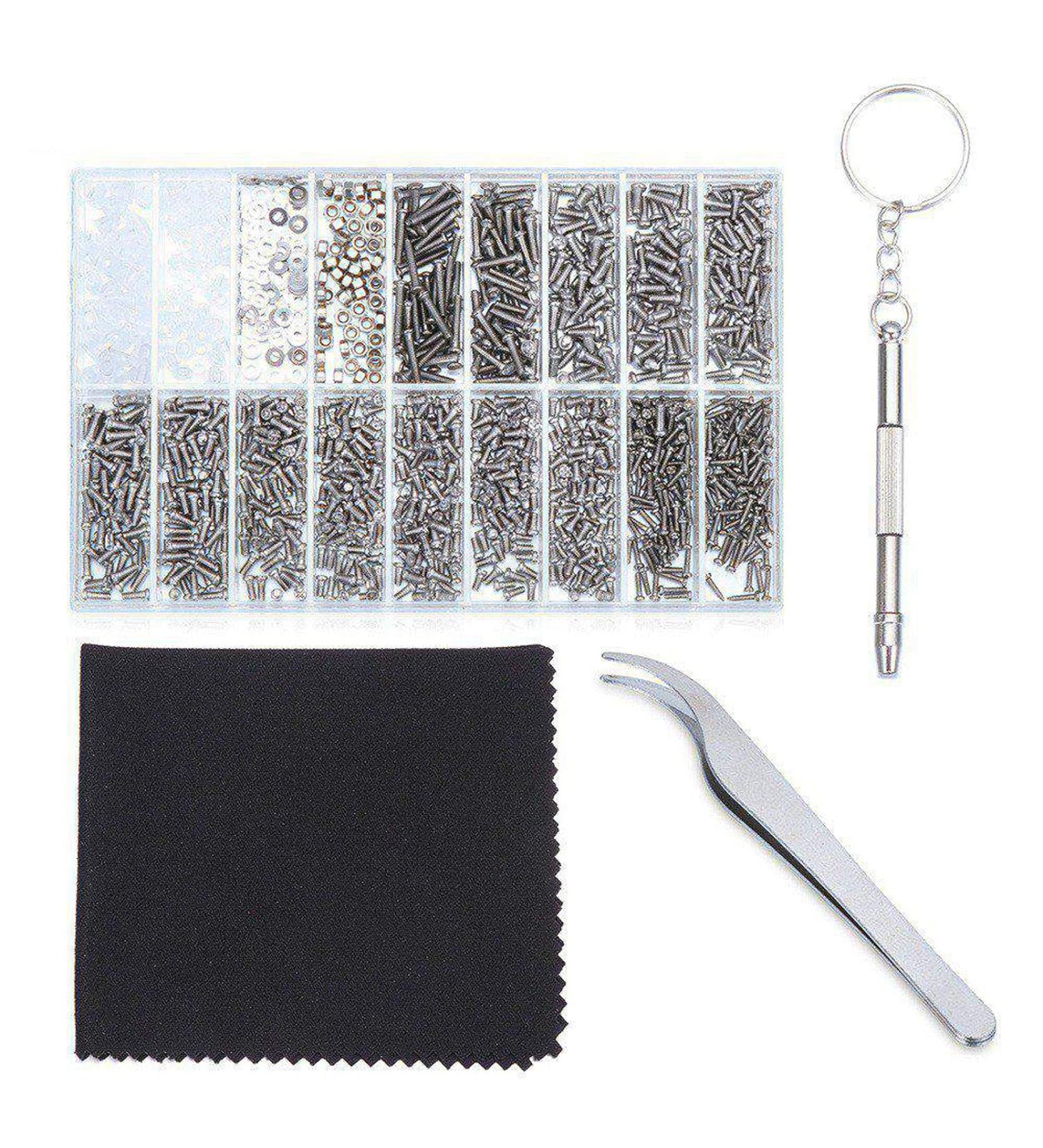 1000 PC Tiny Repair Screws for Glasses - Stainless Steel Assortment Set for Watches & Sunglasses | International Shipping - Buy Online on GoSupps.com