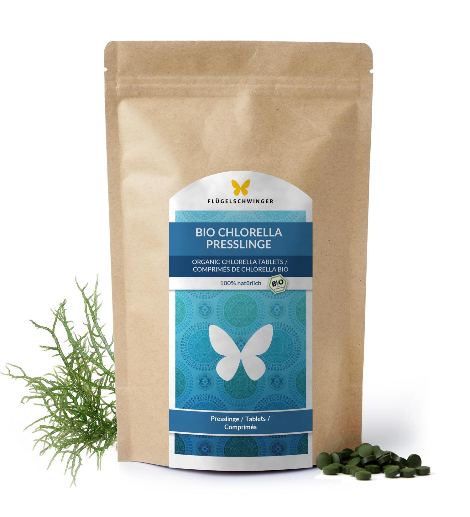 500g Organic Chlorella Tablets - 2000 x 250mg 100% Natural EU Eco Standard Raw Food Quality - No Additives - Buy Online on GoSupps.com