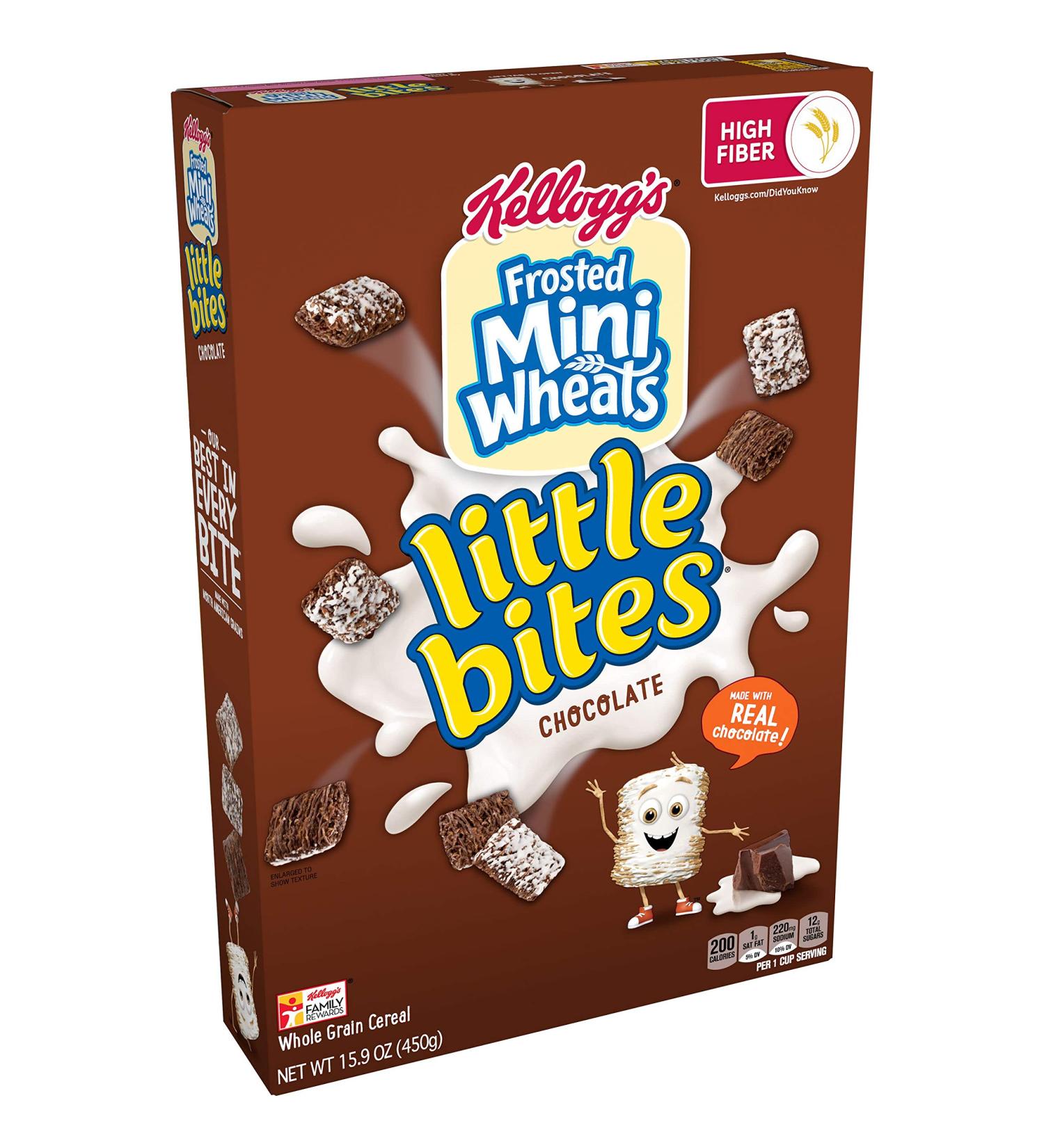 Kellogg's Chocolate Frosted Mini-Wheats Little Bites Cereal | Family Pack 15.9oz | 7 Vitamins & Minerals - Buy Online on GoSupps.com