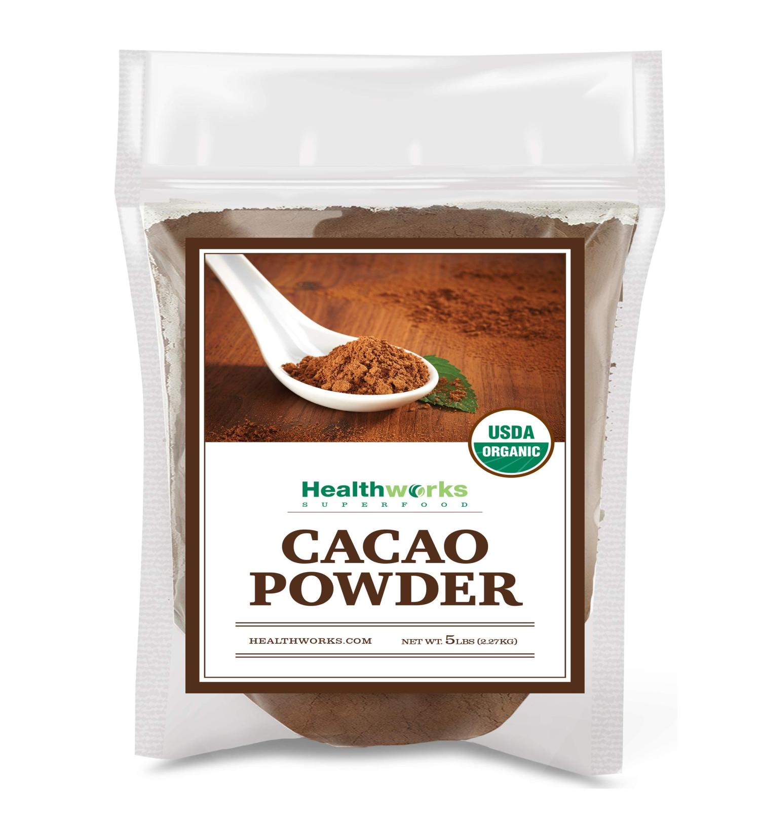 Healthworks Cacao Powder 5lb - Organic Cocoa Substitute | Keto Vegan Non-GMO | Peruvian Origin - Antioxidant Superfood - Buy Online on GoSupps.com