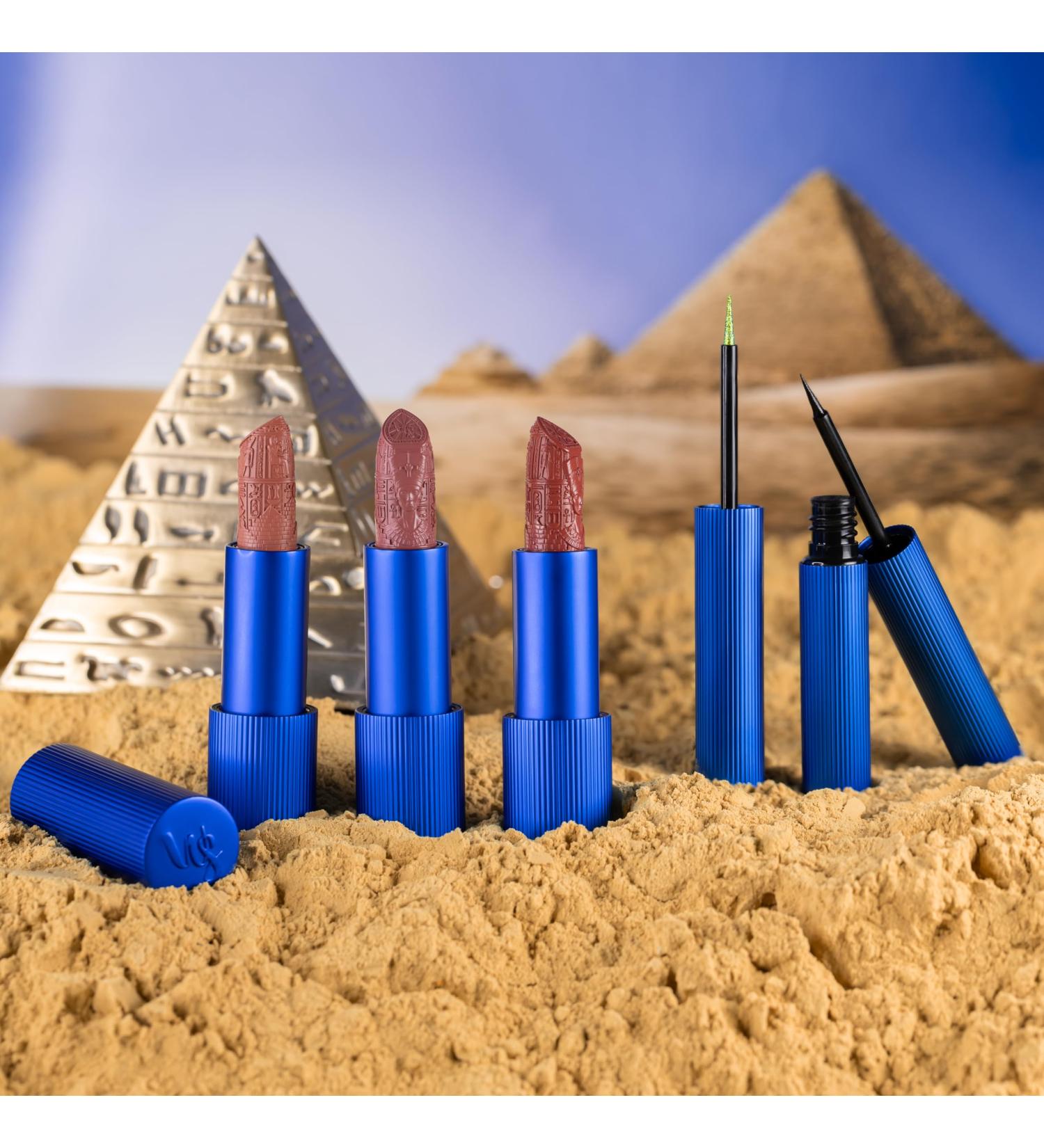 Buy Whats Up Beauty - Egyptian Queen Collection | 3 Lipsticks & 2 Liquid Eyeliners | Clean Cruelty-Free Vegan Makeup for Perfect Lips & Eyes - Buy Online on GoSupps.com