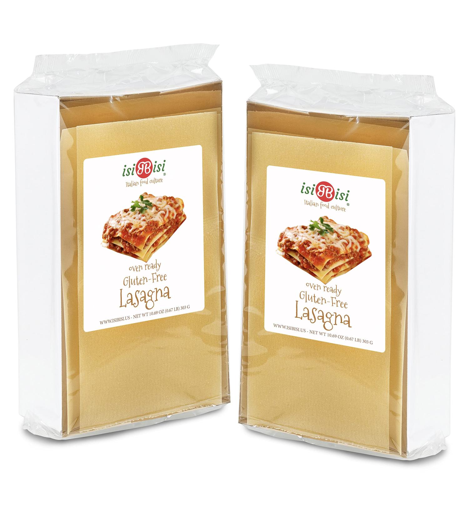 isiBisi Gluten Free Lasagna Pasta - Rice & Corn Flour Noodles from Italy - Vegan & Non-GMO (22 oz, 2 Pack) - Buy Online on GoSupps.com