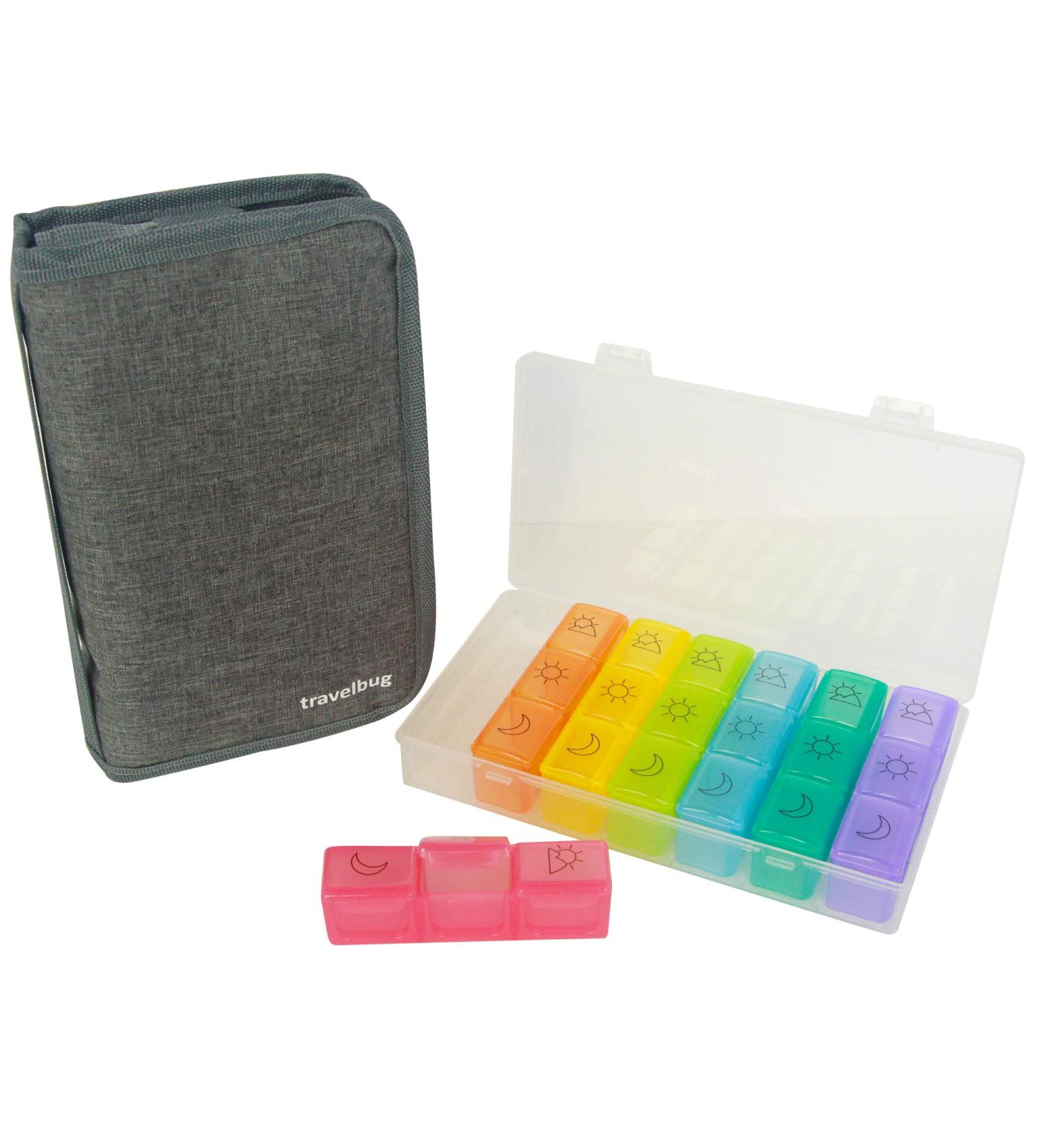 7 Day Travel Pill Organizer with Premium Case - Perfect for International Travel & Medication Management - Buy Online on GoSupps.com